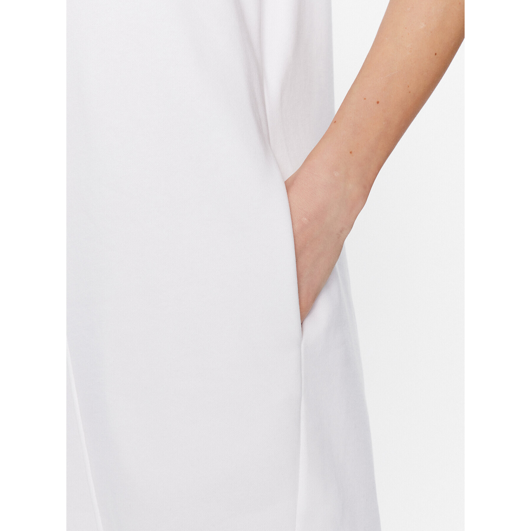 KARL LAGERFELD Rochie de zi Logo 225W1356 Alb Relaxed Fit - Pled.ro