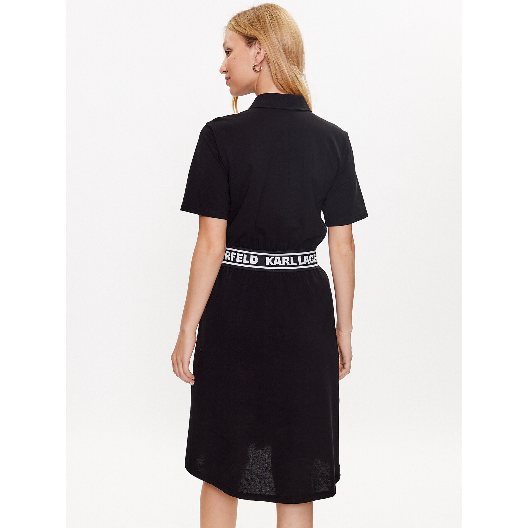 KARL LAGERFELD Rochie de zi Pique 231W1351 Negru Regular Fit - Pled.ro