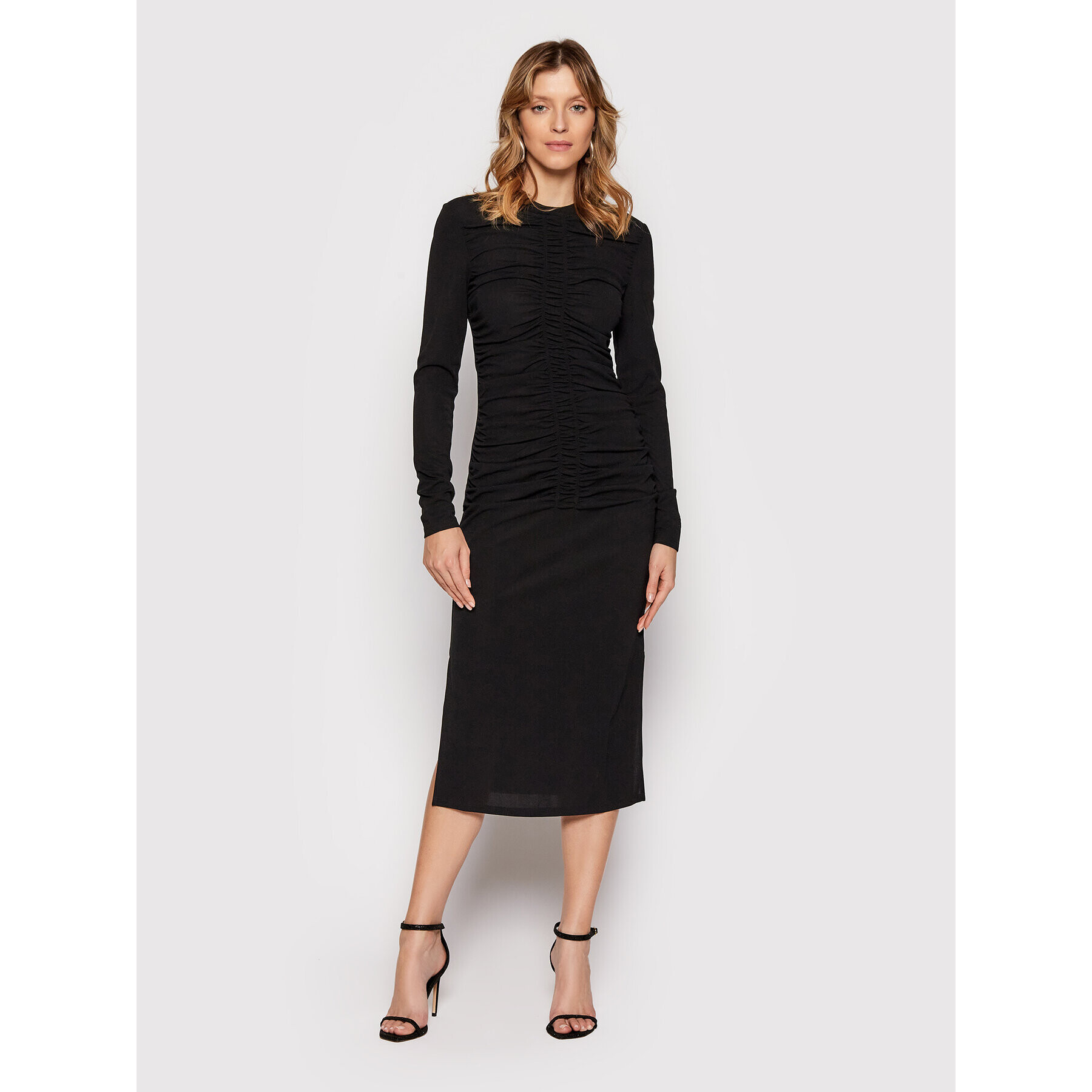 KARL LAGERFELD Rochie de zi Ruched 220W1352 Negru Slim Fit - Pled.ro