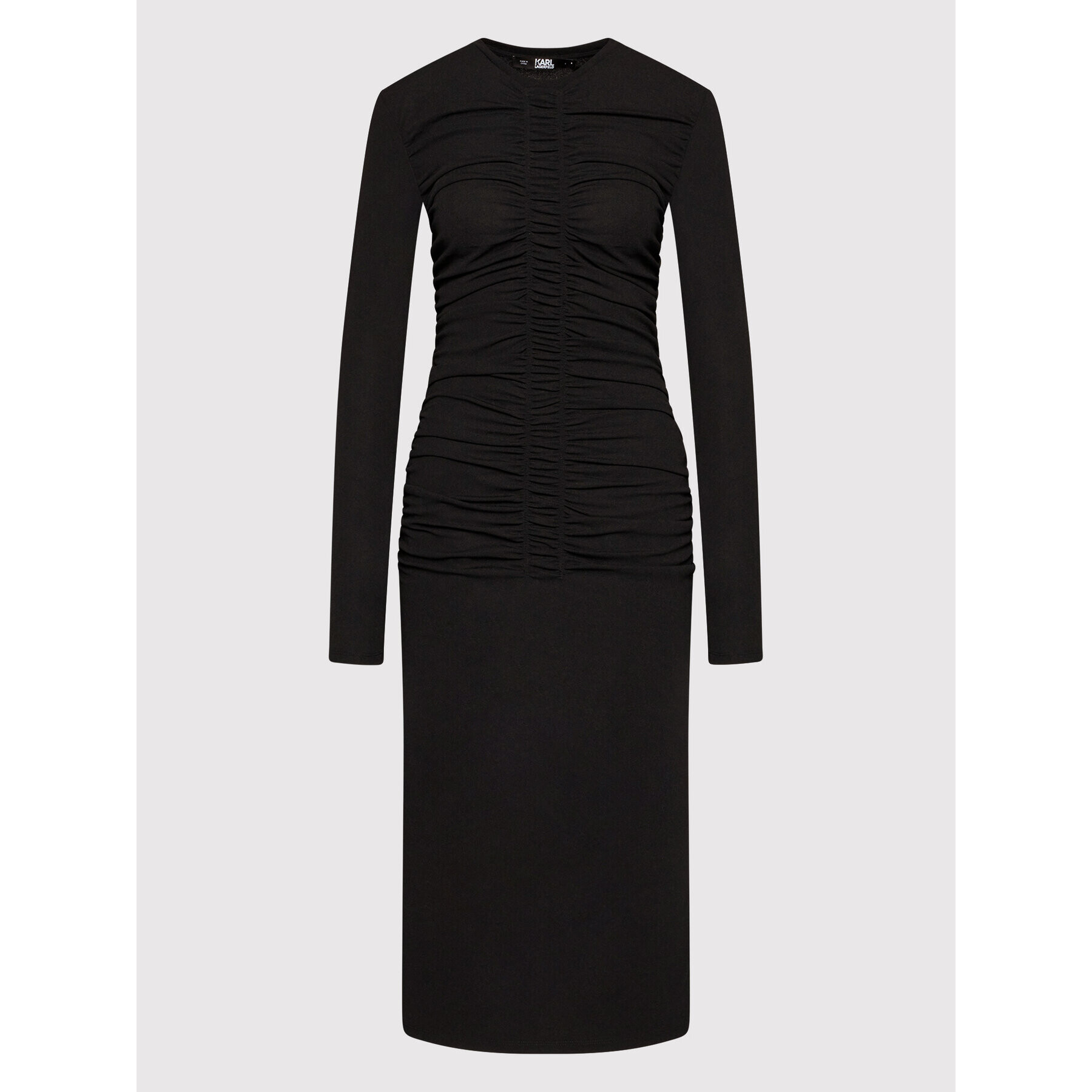 KARL LAGERFELD Rochie de zi Ruched 220W1352 Negru Slim Fit - Pled.ro