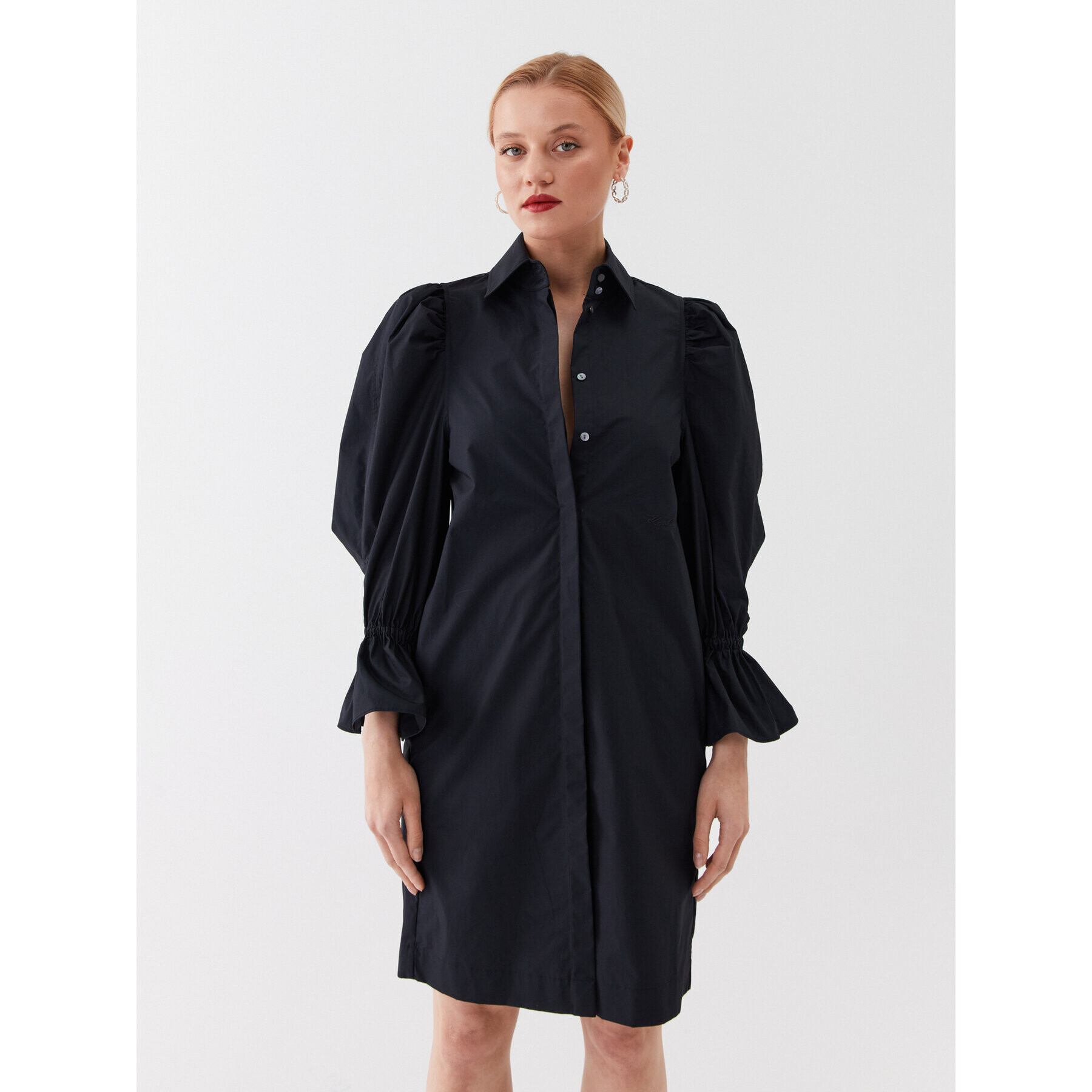 KARL LAGERFELD Rochie tip cămașă Hun's Pick 230W1302 Negru Regular Fit - Pled.ro