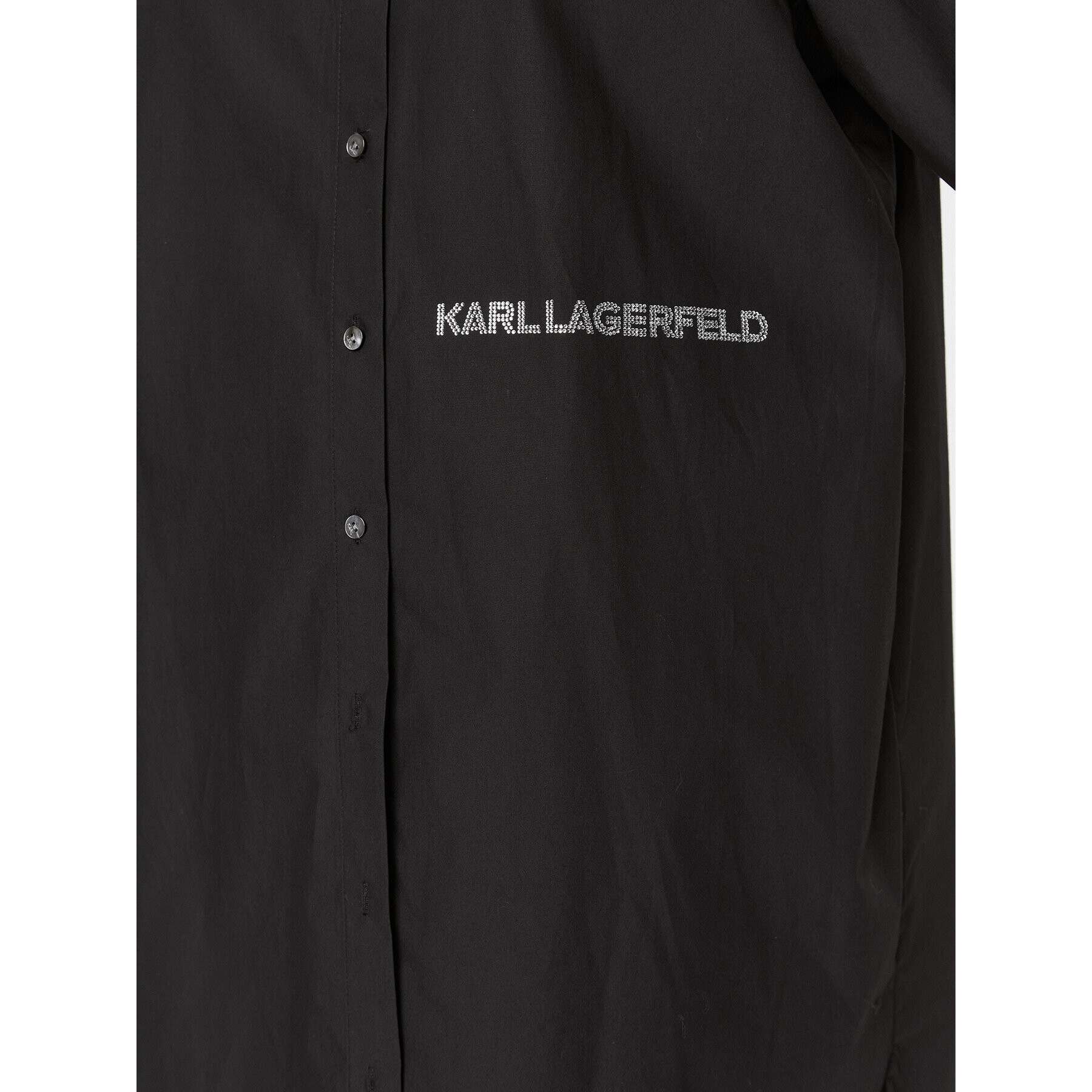 KARL LAGERFELD Rochie tip cămașă Ikonik 235W1600 Negru Regular Fit - Pled.ro