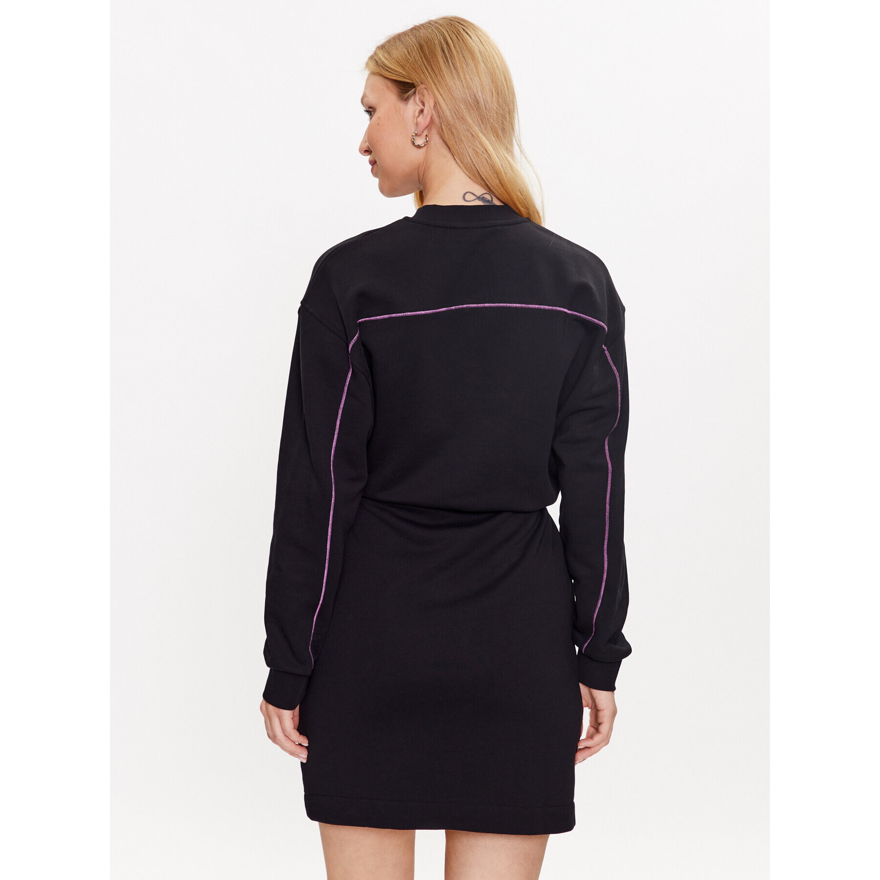 KARL LAGERFELD Rochie tricotată Contrast 230W1356 Negru Relaxed Fit - Pled.ro