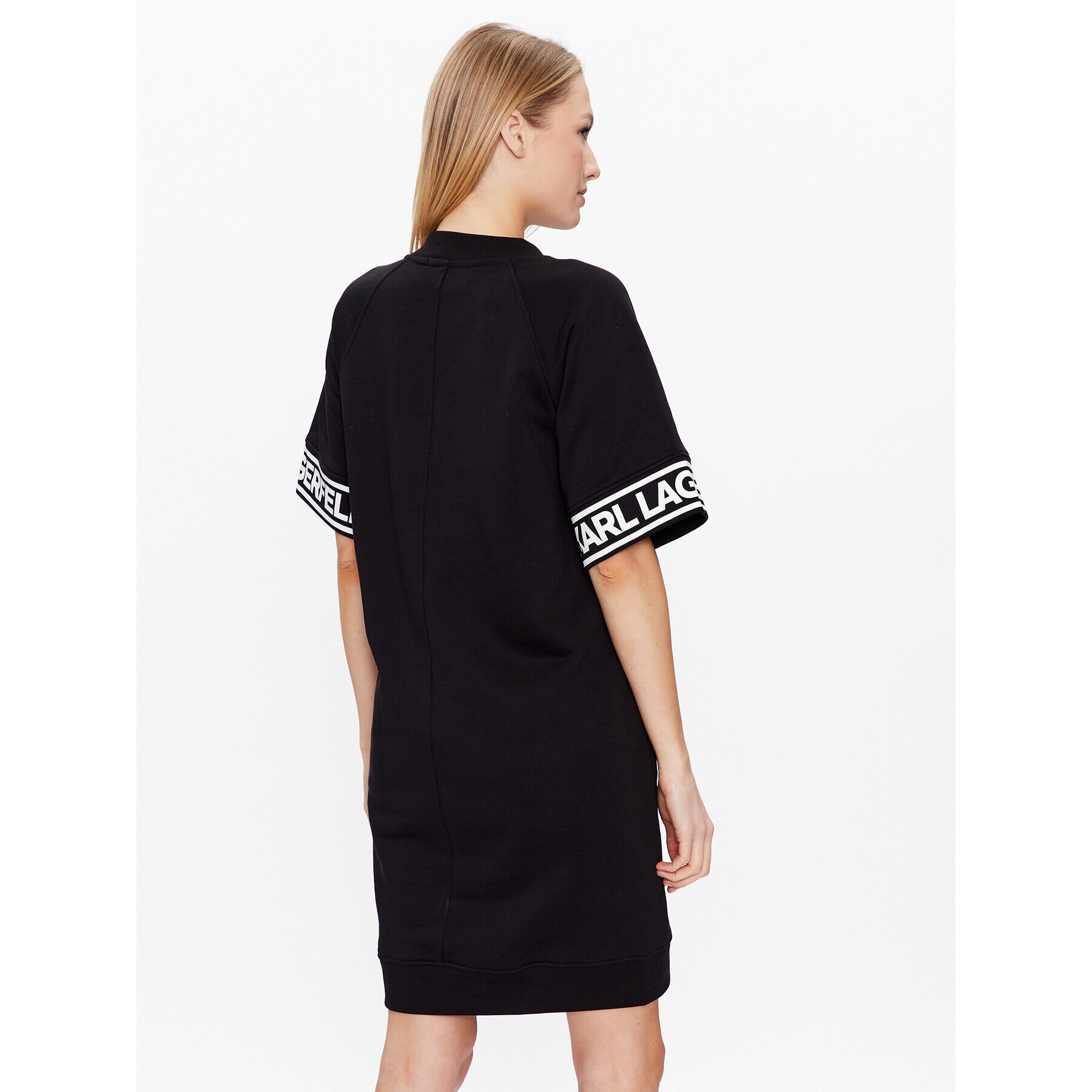 KARL LAGERFELD Rochie tricotată Logo 225W1356 Negru Relaxed Fit - Pled.ro