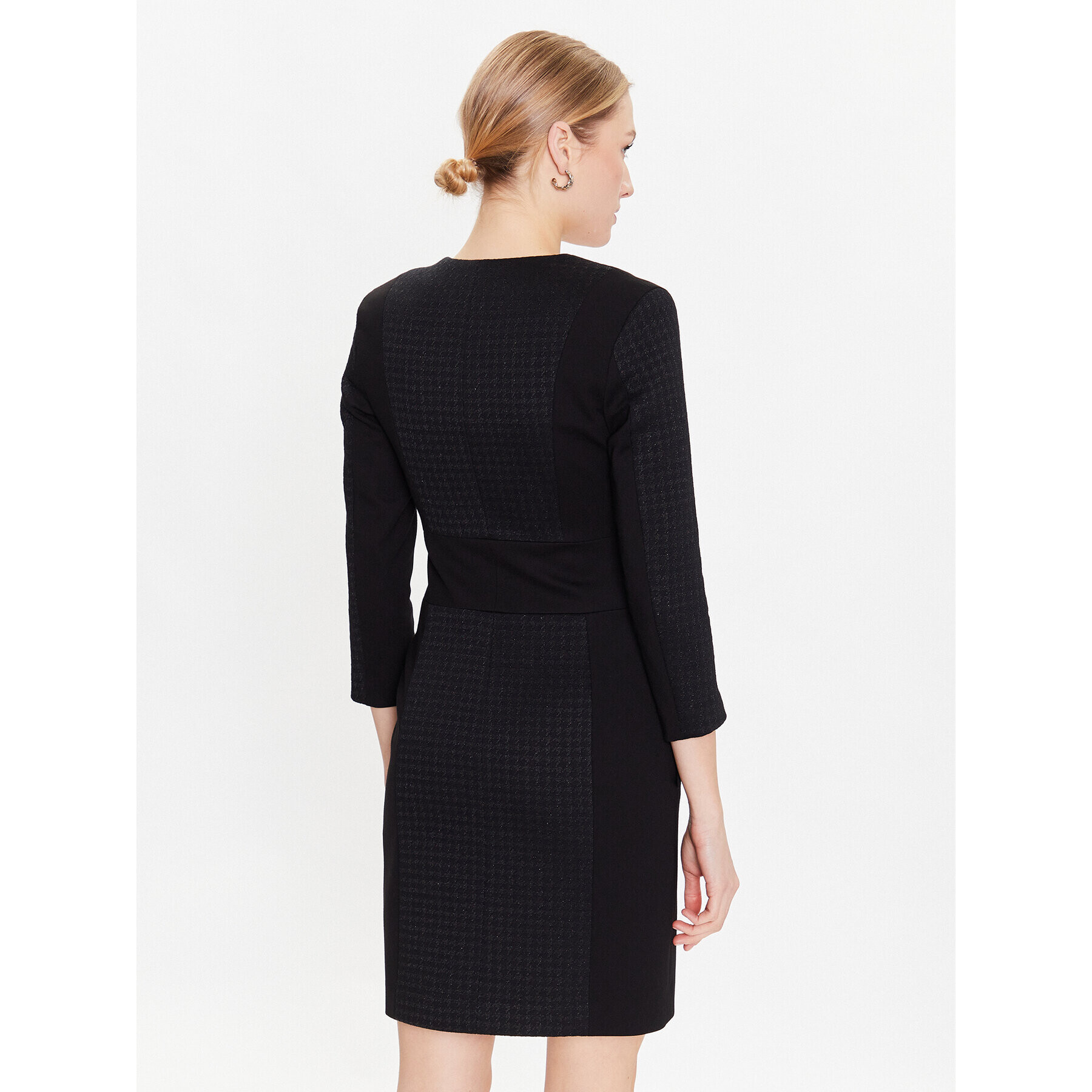 KARL LAGERFELD Rochie tricotată Premium Punto 226W1300 Negru Regular Fit - Pled.ro