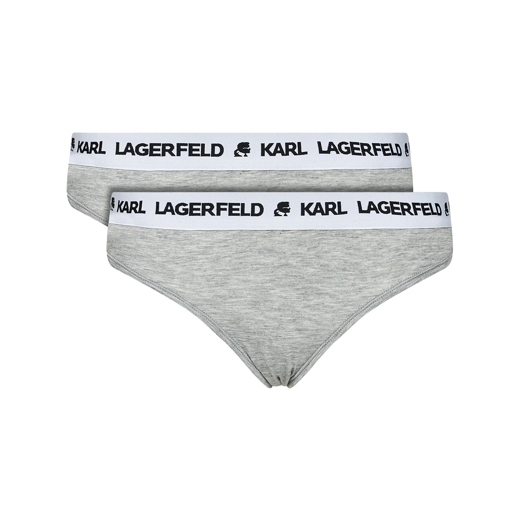 KARL LAGERFELD Set 2 perechi de chiloți de damă clasici Logo Hipsters Set 211W2125 Gri - Pled.ro