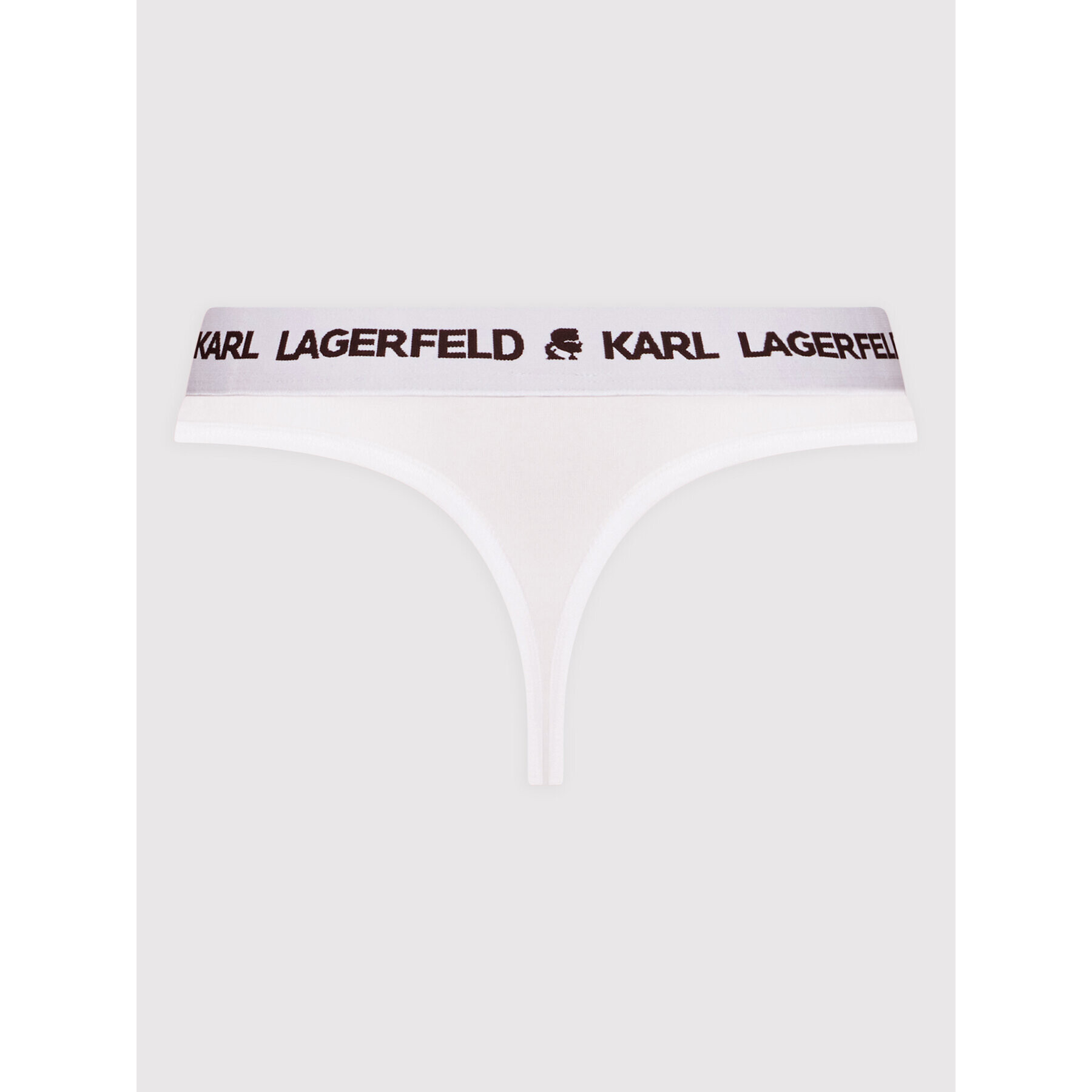 KARL LAGERFELD Set 2 perechi de chiloți tanga Logo Set 211W2126 Alb - Pled.ro