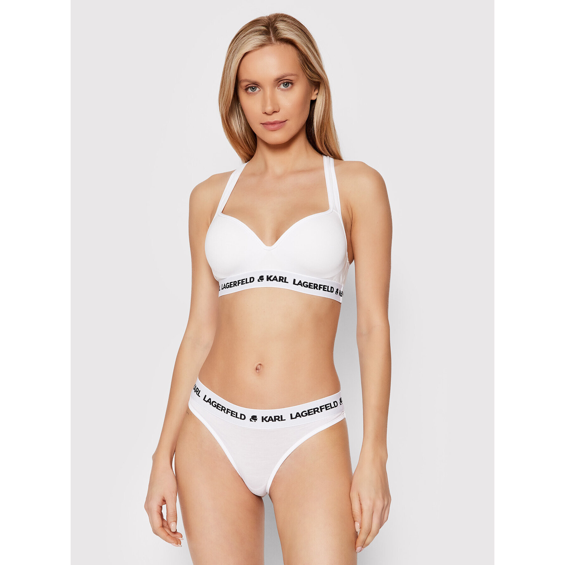 KARL LAGERFELD Sutien fără armătură Logo 211W2109 Alb - Pled.ro