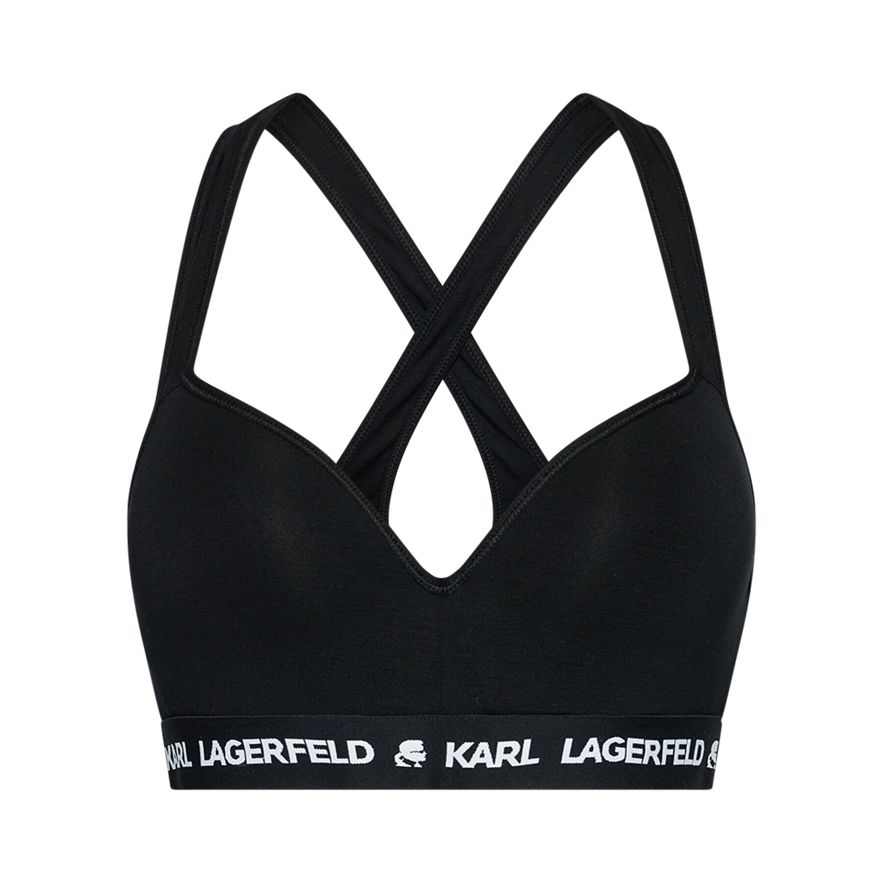 KARL LAGERFELD Sutien fără armătură Logo 211W2109 Negru - Pled.ro