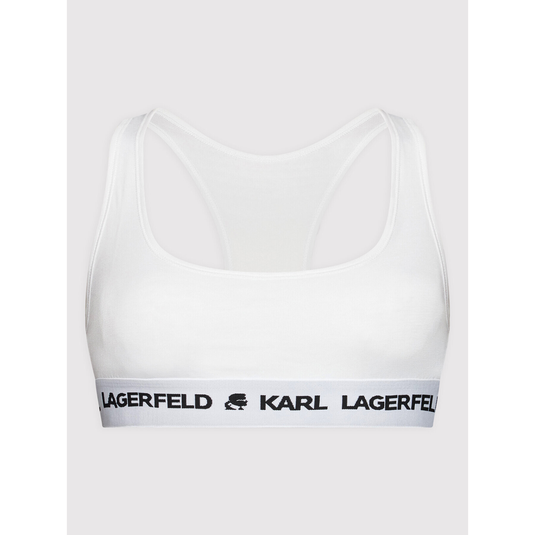 KARL LAGERFELD Sutien top Logo 211W2102 Alb - Pled.ro