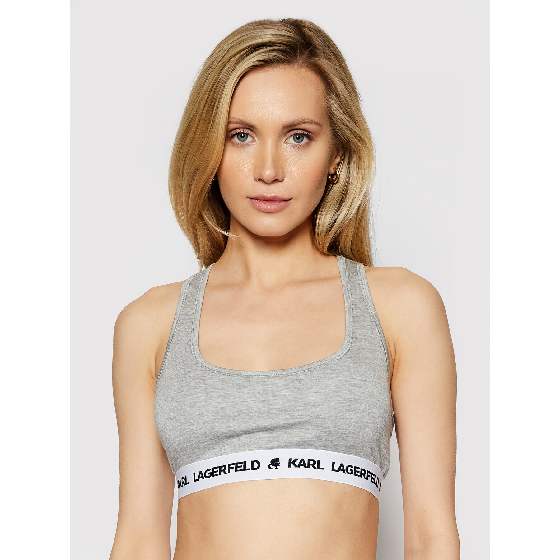 KARL LAGERFELD Sutien top Logo 211W2102 Gri - Pled.ro