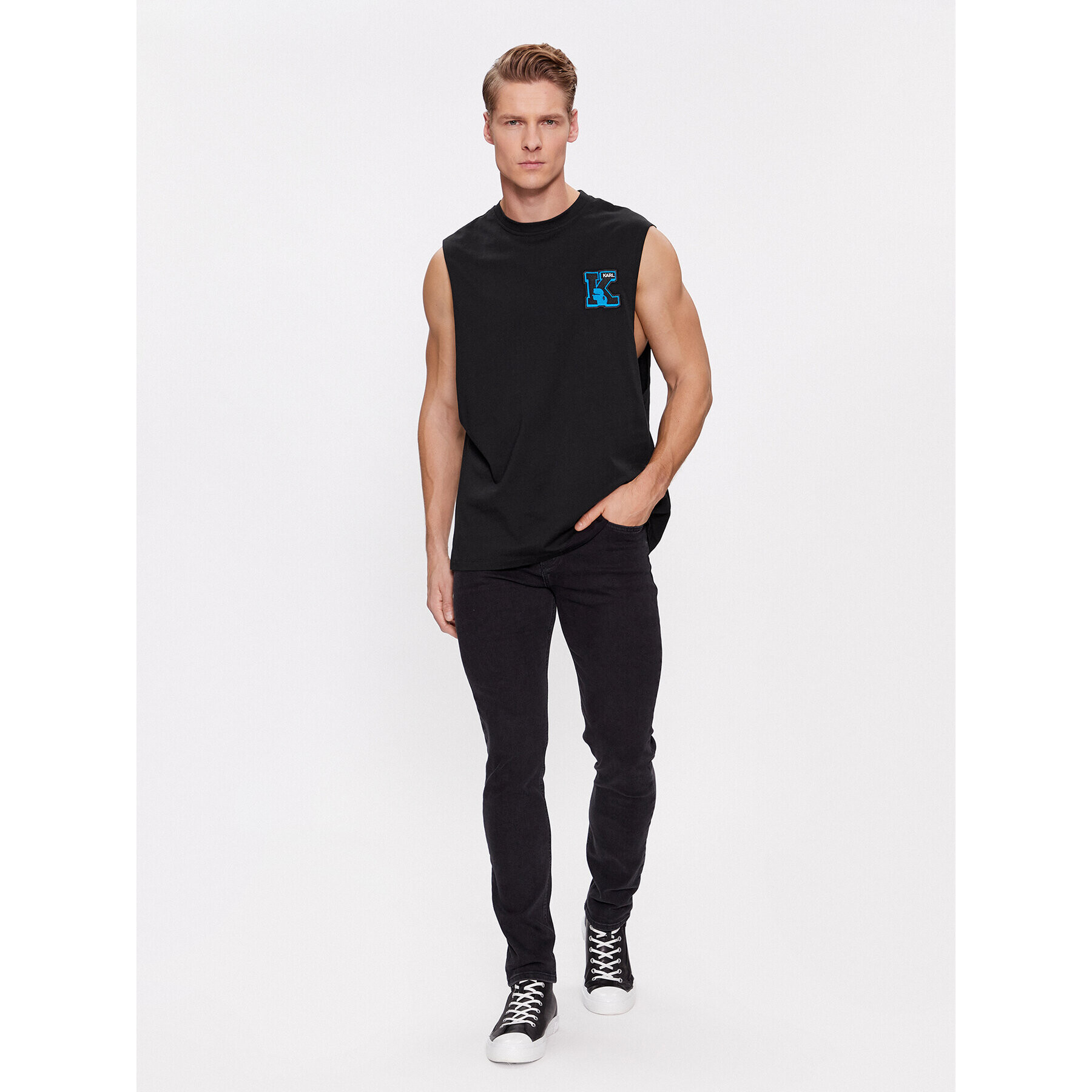 KARL LAGERFELD Tank top 240M2203 Negru Regular Fit - Pled.ro