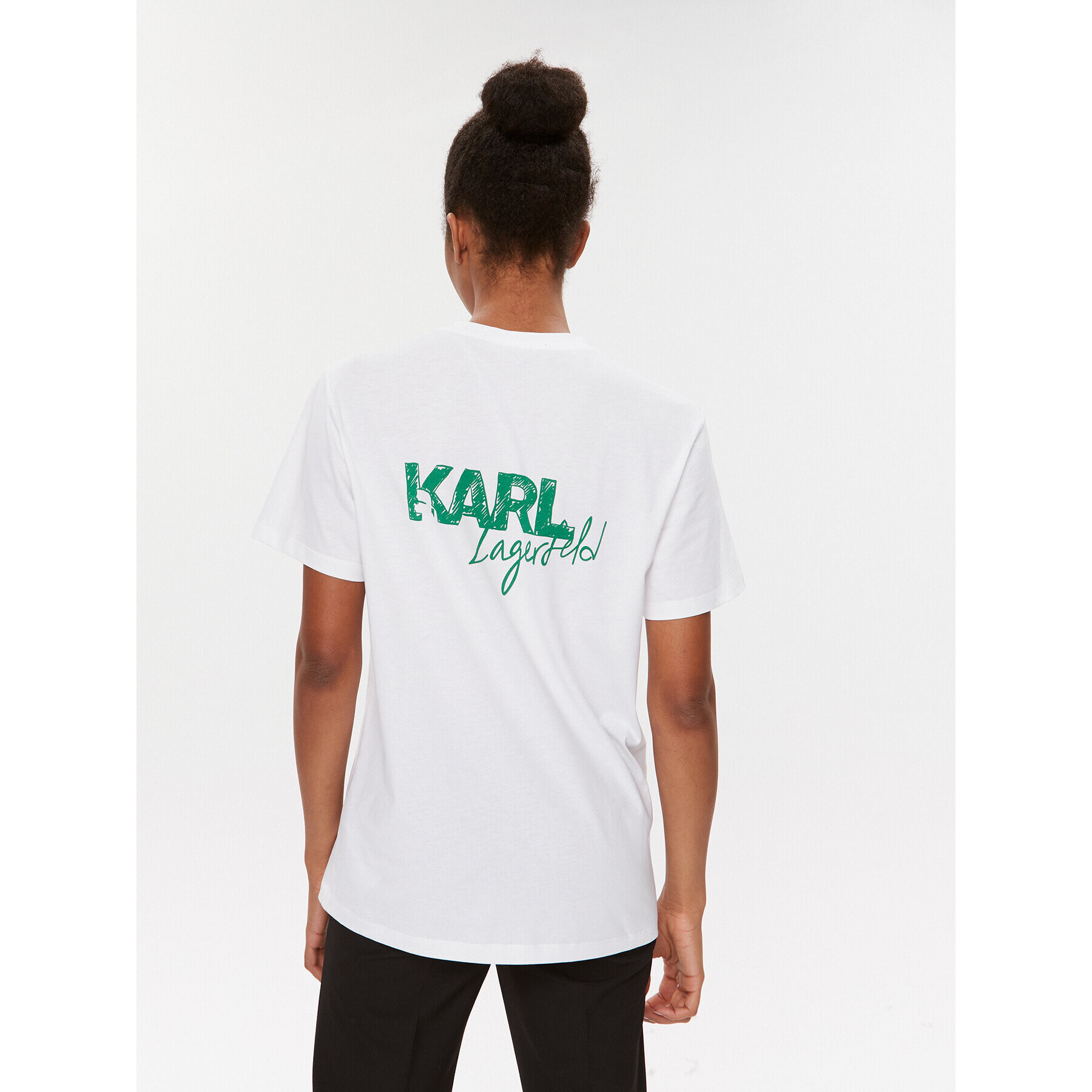 KARL LAGERFELD Tricou 235W1704 Alb Relaxed Fit - Pled.ro