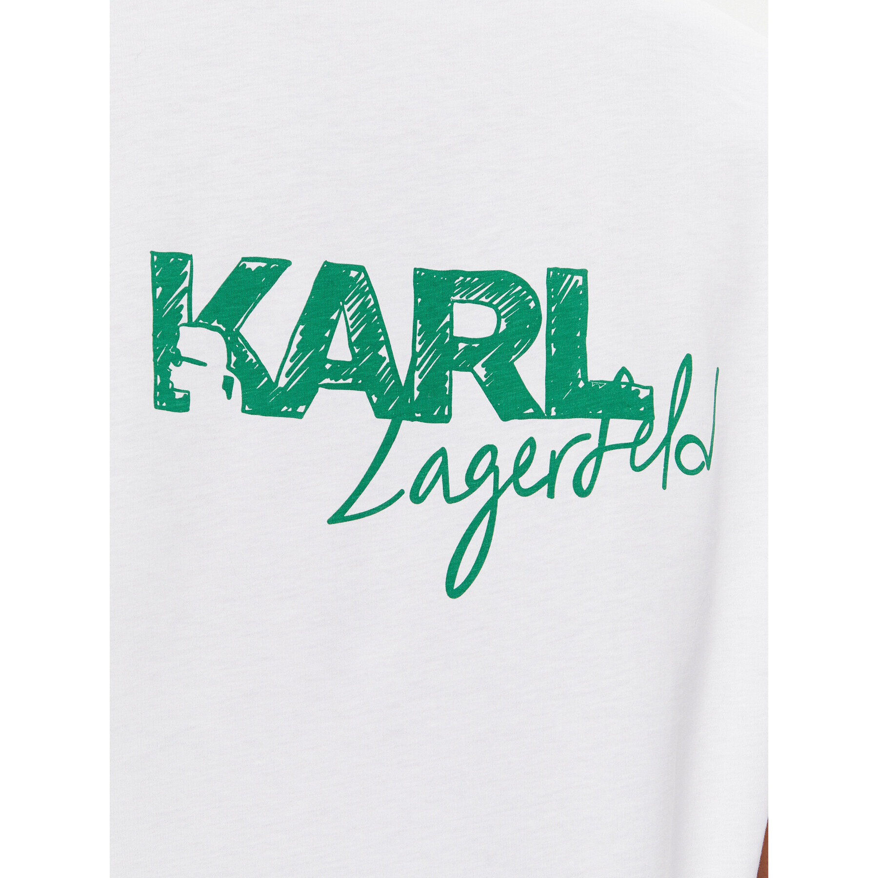 KARL LAGERFELD Tricou 235W1704 Alb Relaxed Fit - Pled.ro