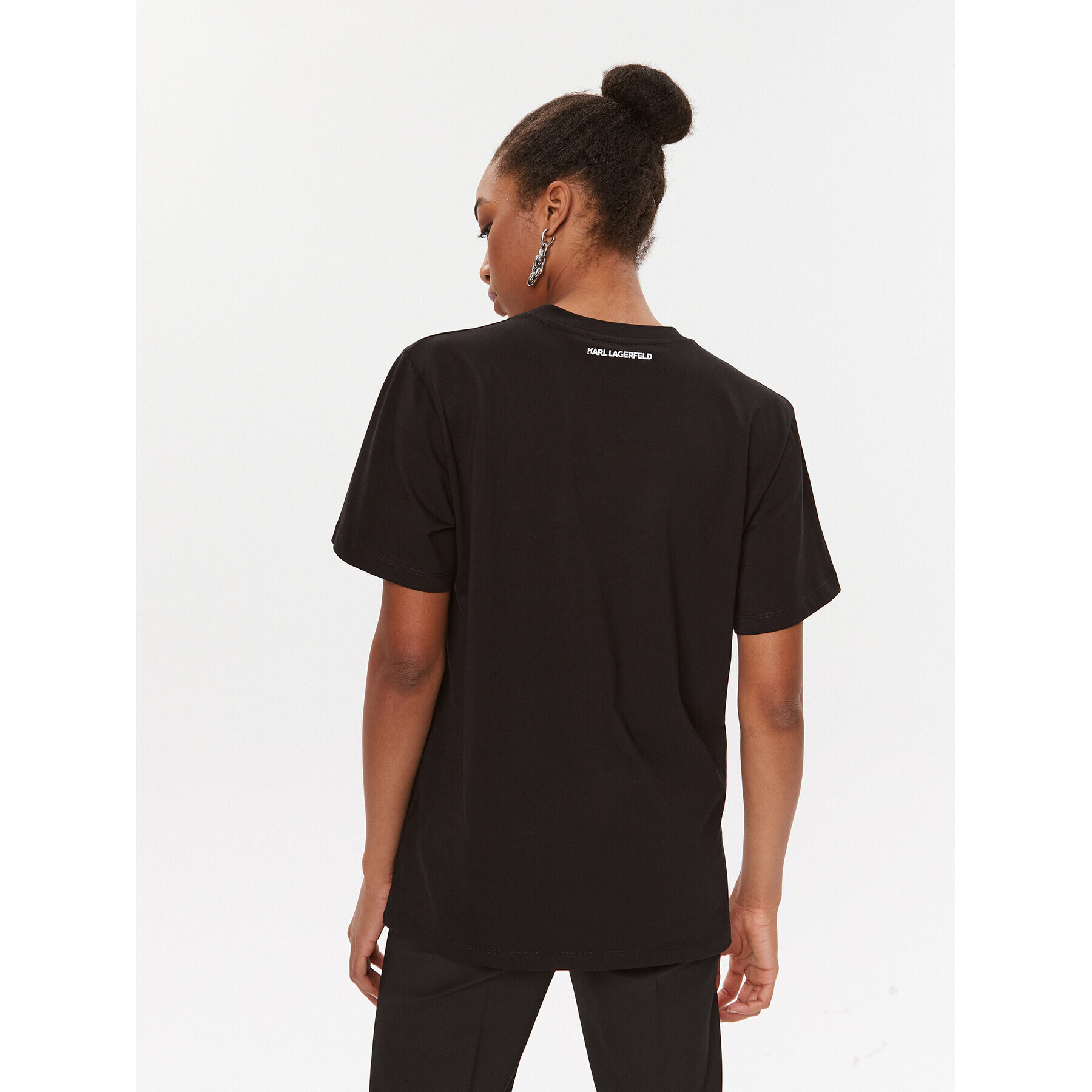 KARL LAGERFELD Tricou 235W1716 Negru Relaxed Fit - Pled.ro