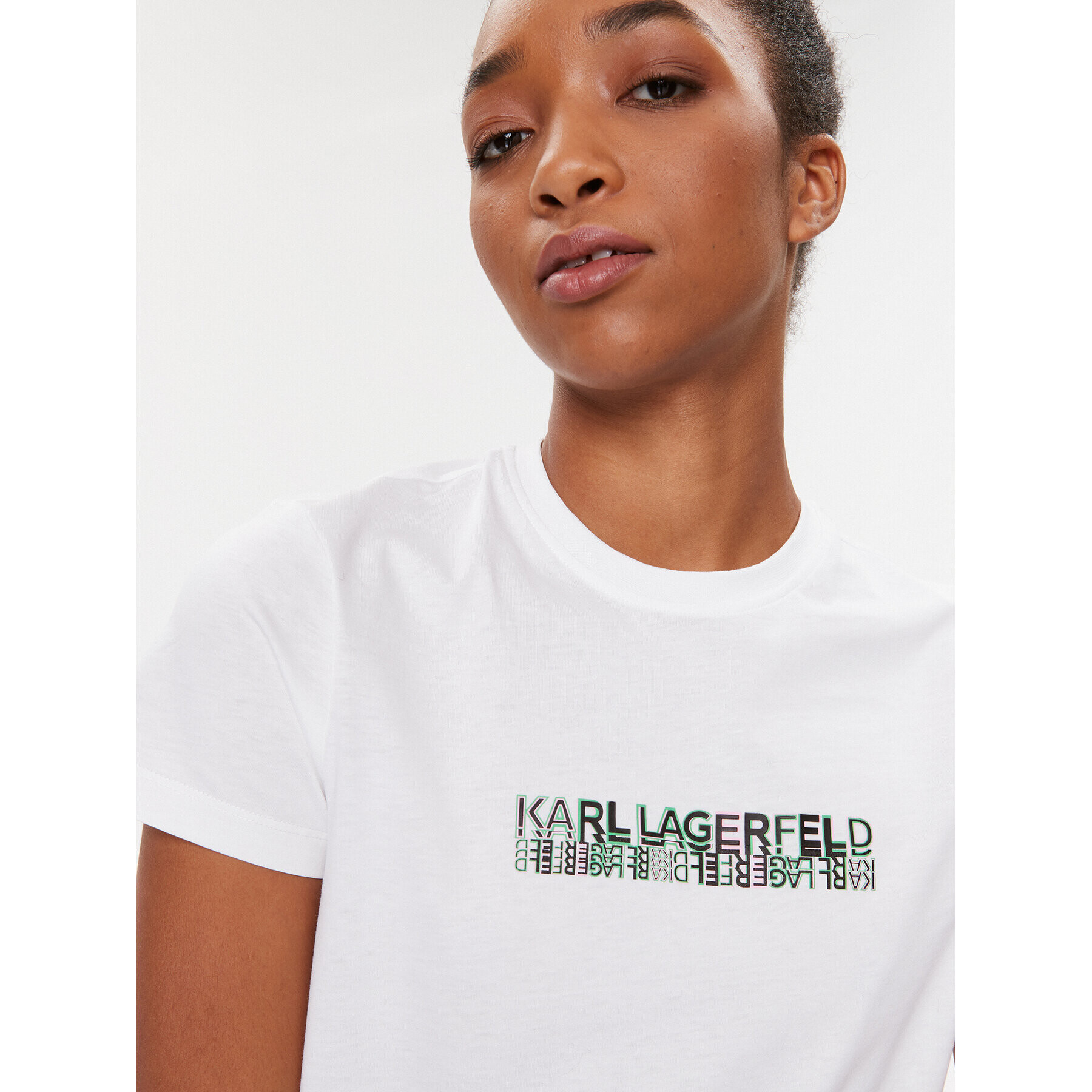 KARL LAGERFELD Tricou 235W1726 Alb Regular Fit - Pled.ro