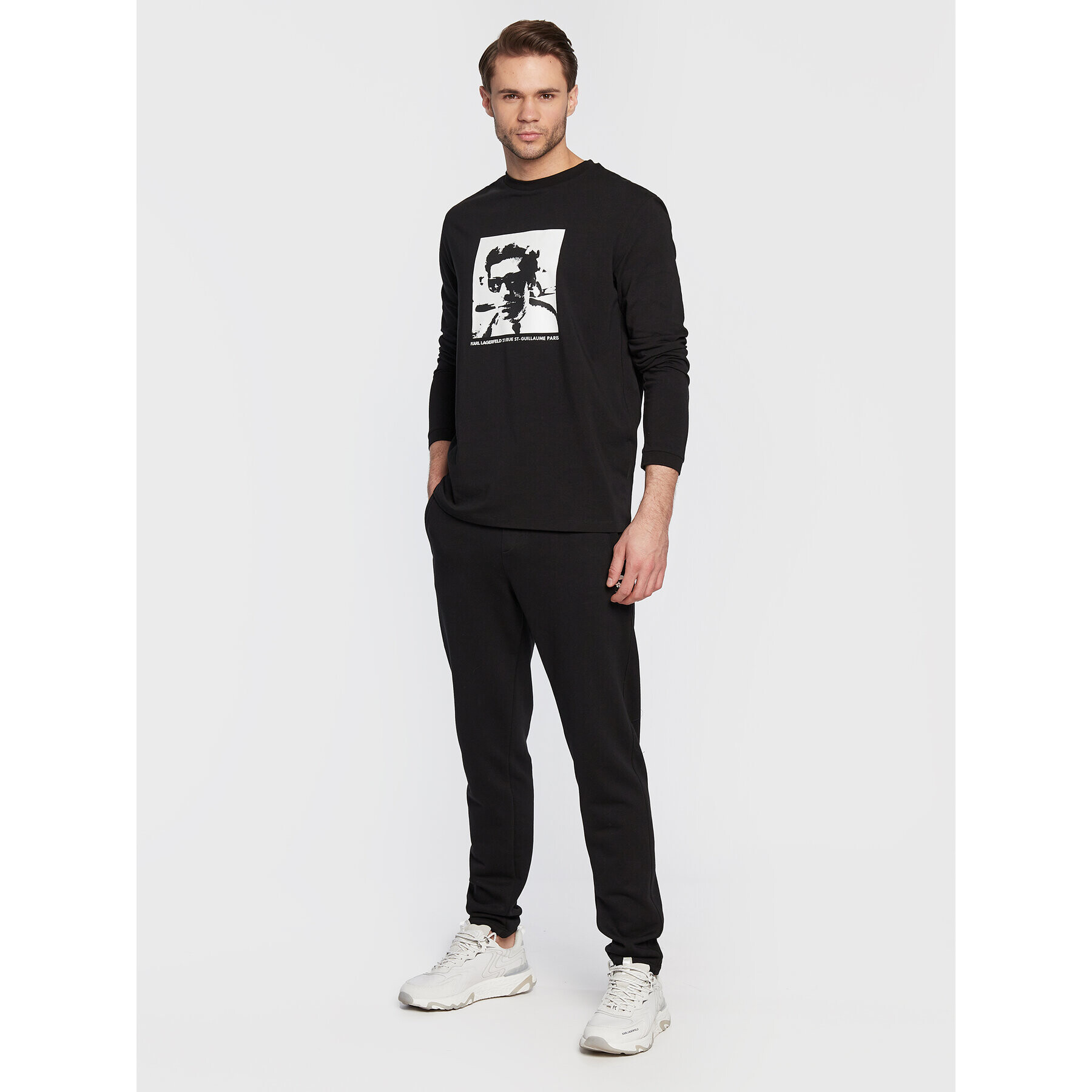 KARL LAGERFELD Tricou 755012 524221 Negru Regular Fit - Pled.ro