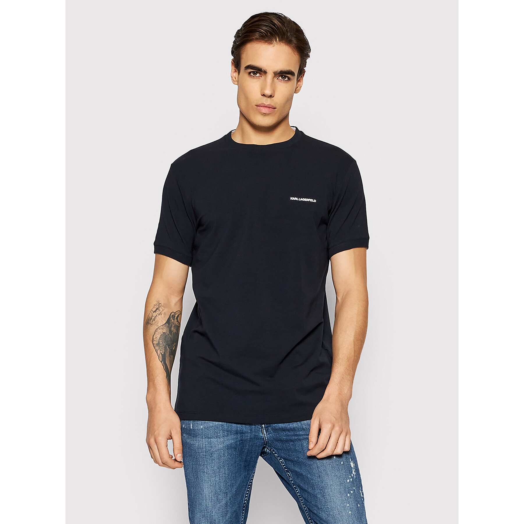 KARL LAGERFELD Tricou 755020 512221 Bleumarin Regular Fit - Pled.ro