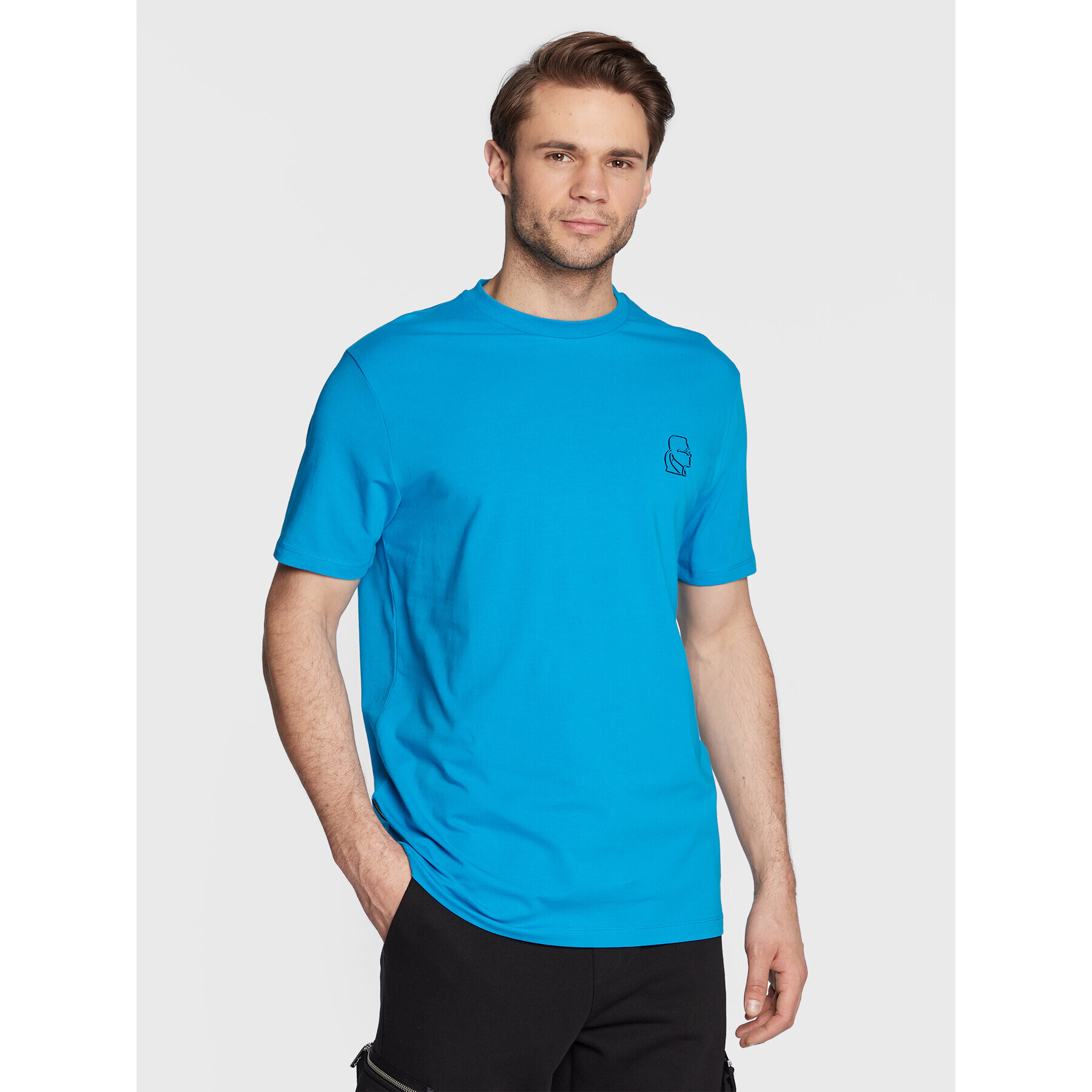 KARL LAGERFELD Tricou 755024 524221 Albastru Regular Fit - Pled.ro