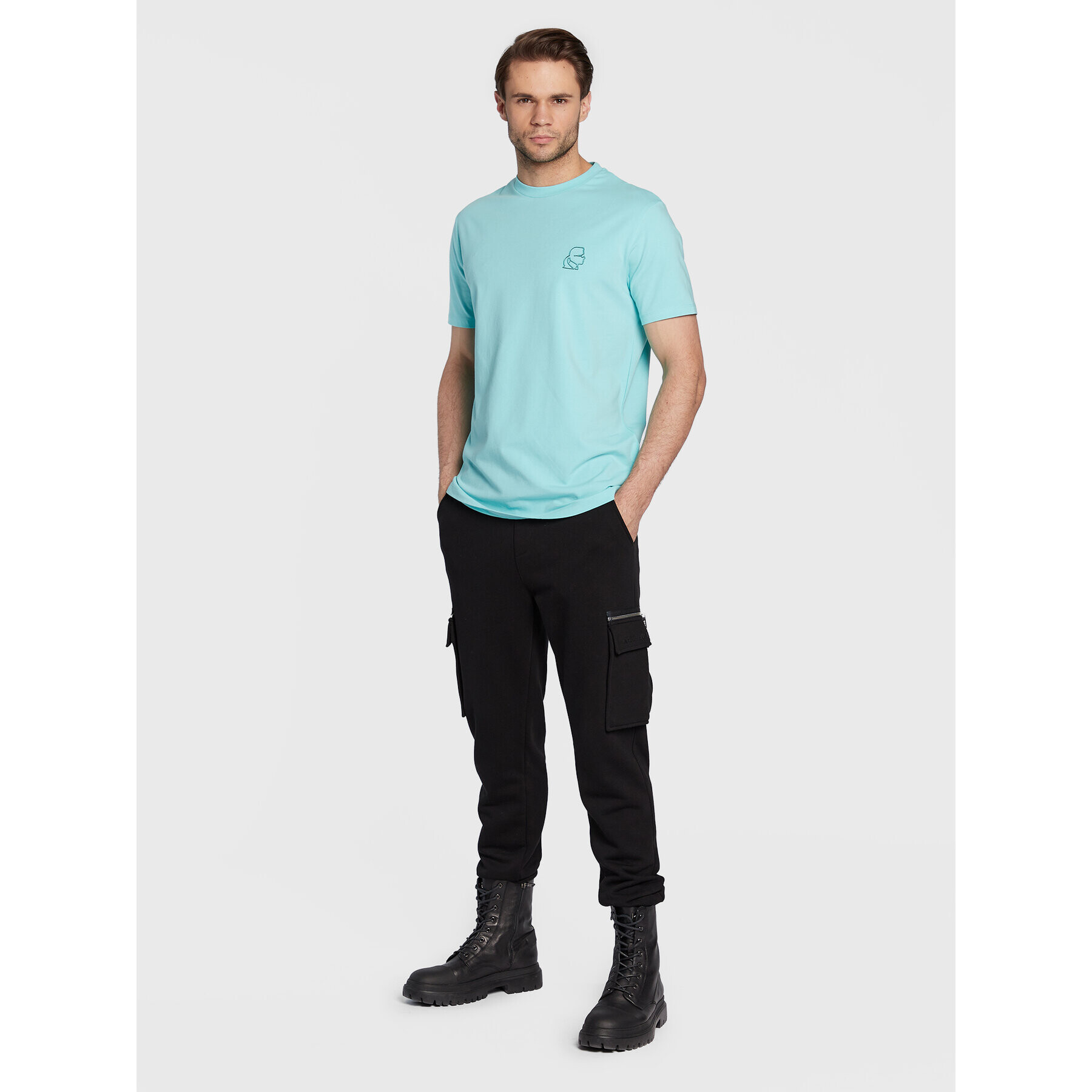 KARL LAGERFELD Tricou 755024 524221 Verde Regular Fit - Pled.ro