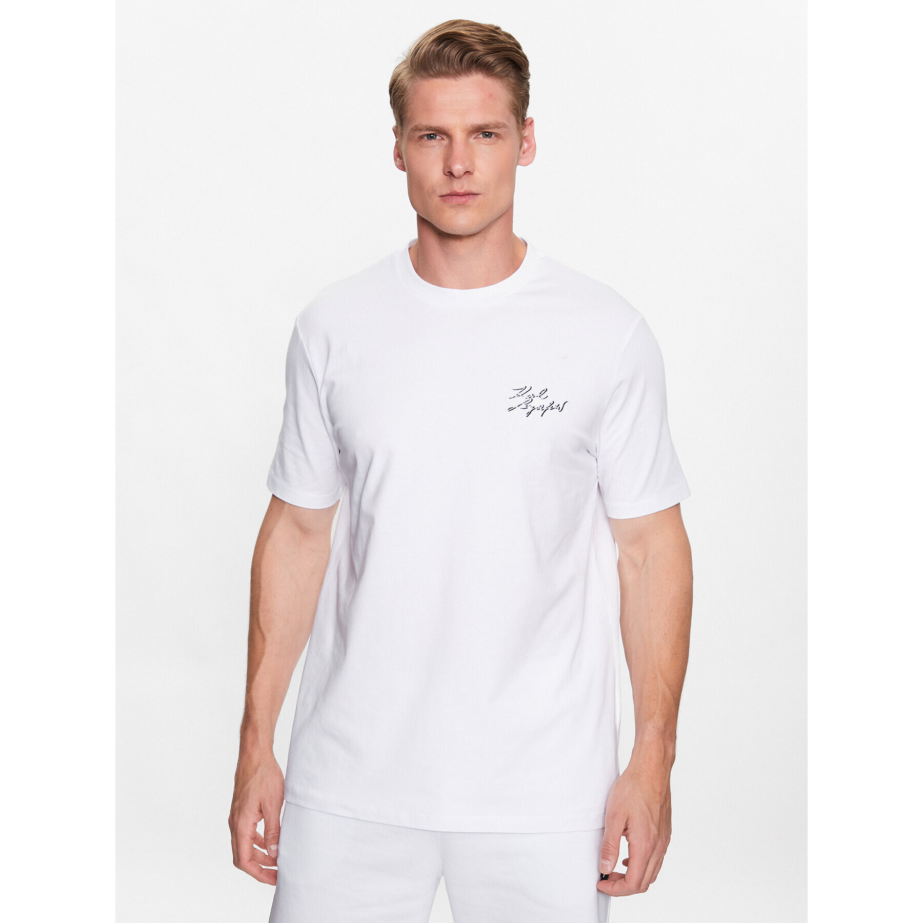 KARL LAGERFELD Tricou 755024 532221 Alb Regular Fit - Pled.ro