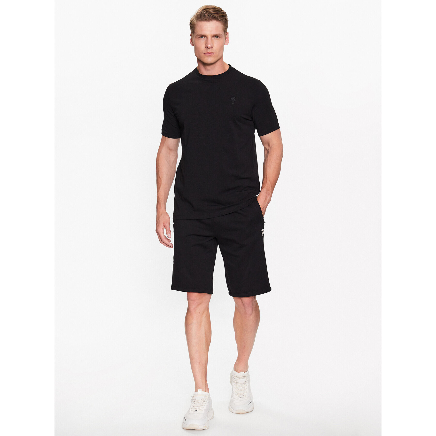 KARL LAGERFELD Tricou 755024 532221 Negru Regular Fit - Pled.ro