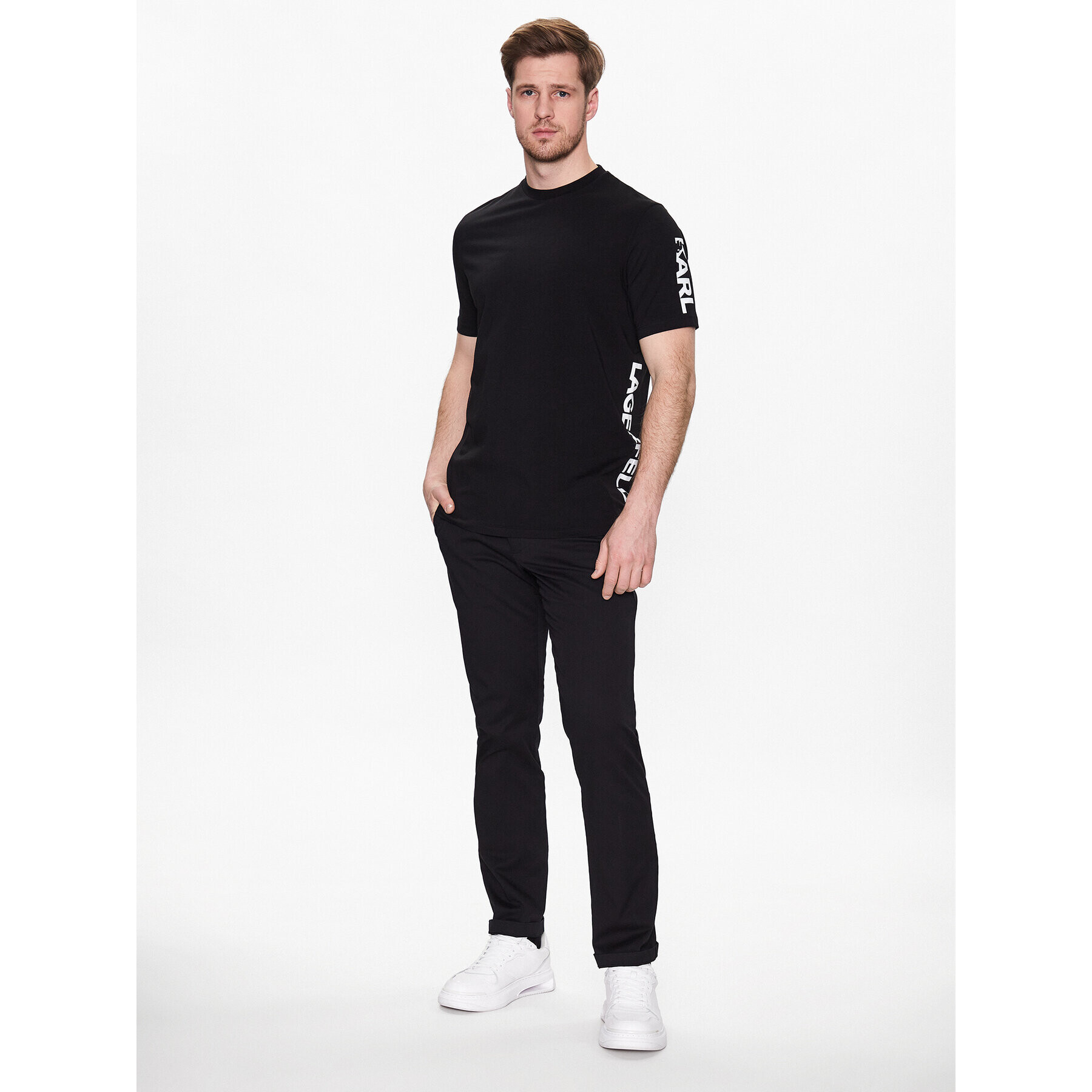 KARL LAGERFELD Tricou 755025 532221 Negru Regular Fit - Pled.ro