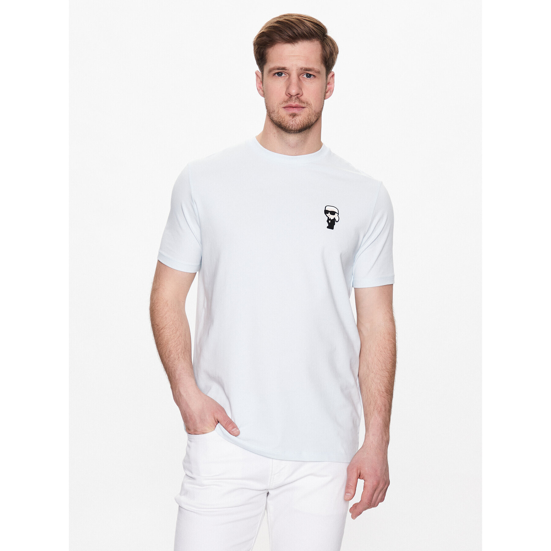 KARL LAGERFELD Tricou 755027 532221 Albastru Regular Fit - Pled.ro