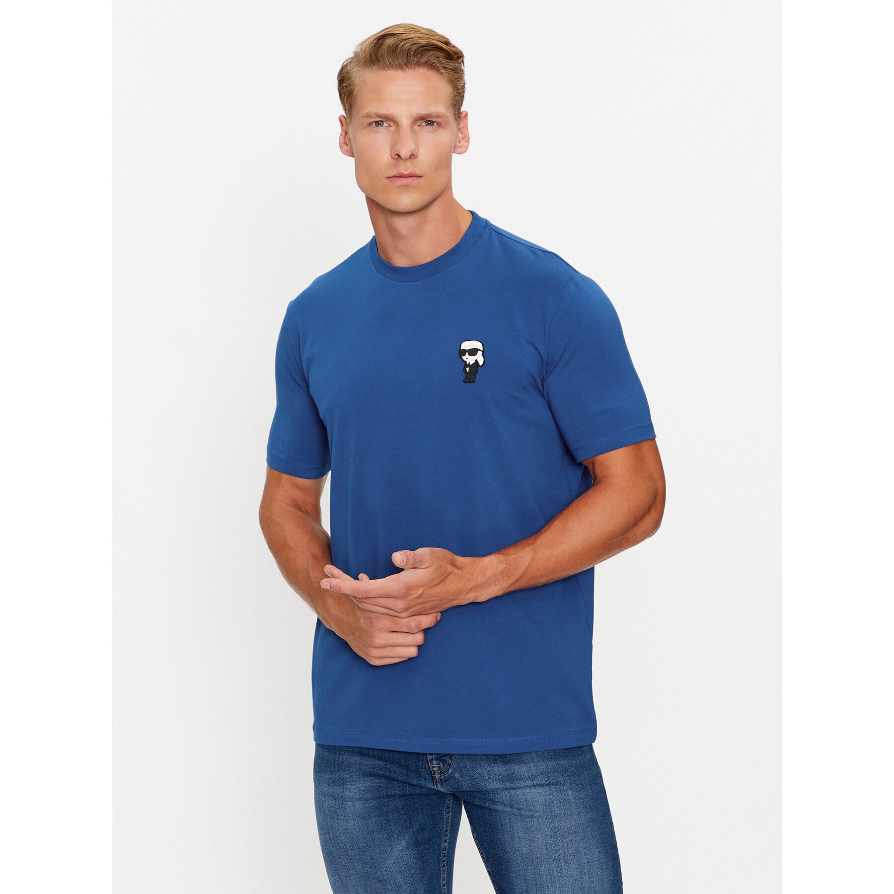 KARL LAGERFELD Tricou 755027 534221 Bleumarin Regular Fit - Pled.ro