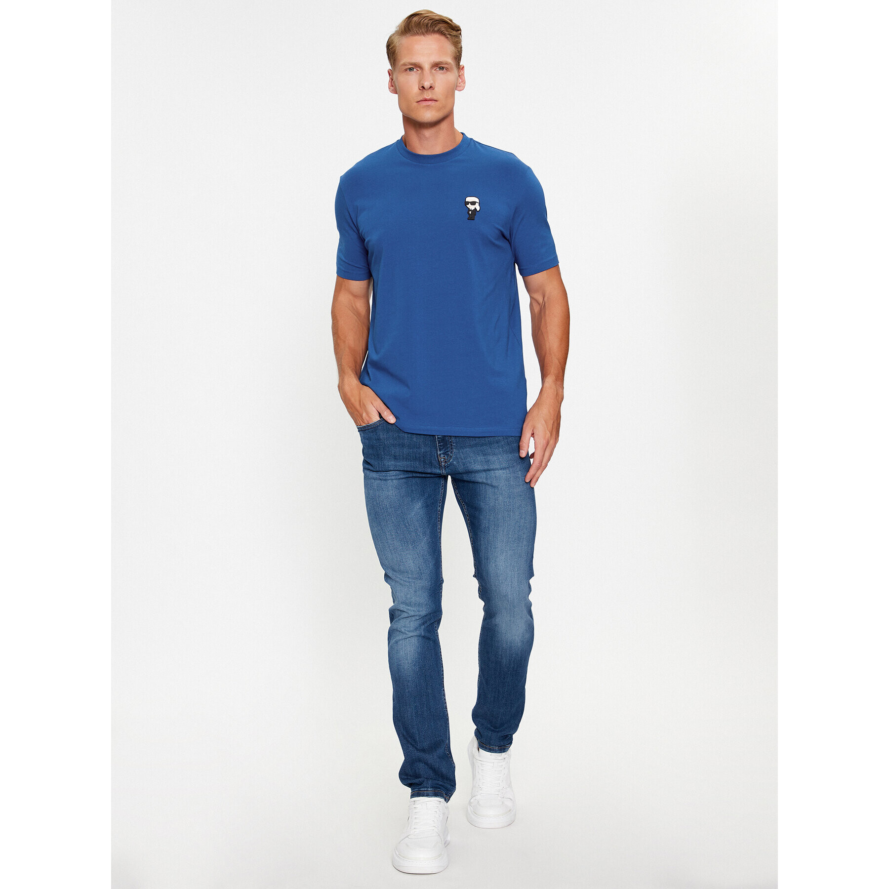 KARL LAGERFELD Tricou 755027 534221 Bleumarin Regular Fit - Pled.ro