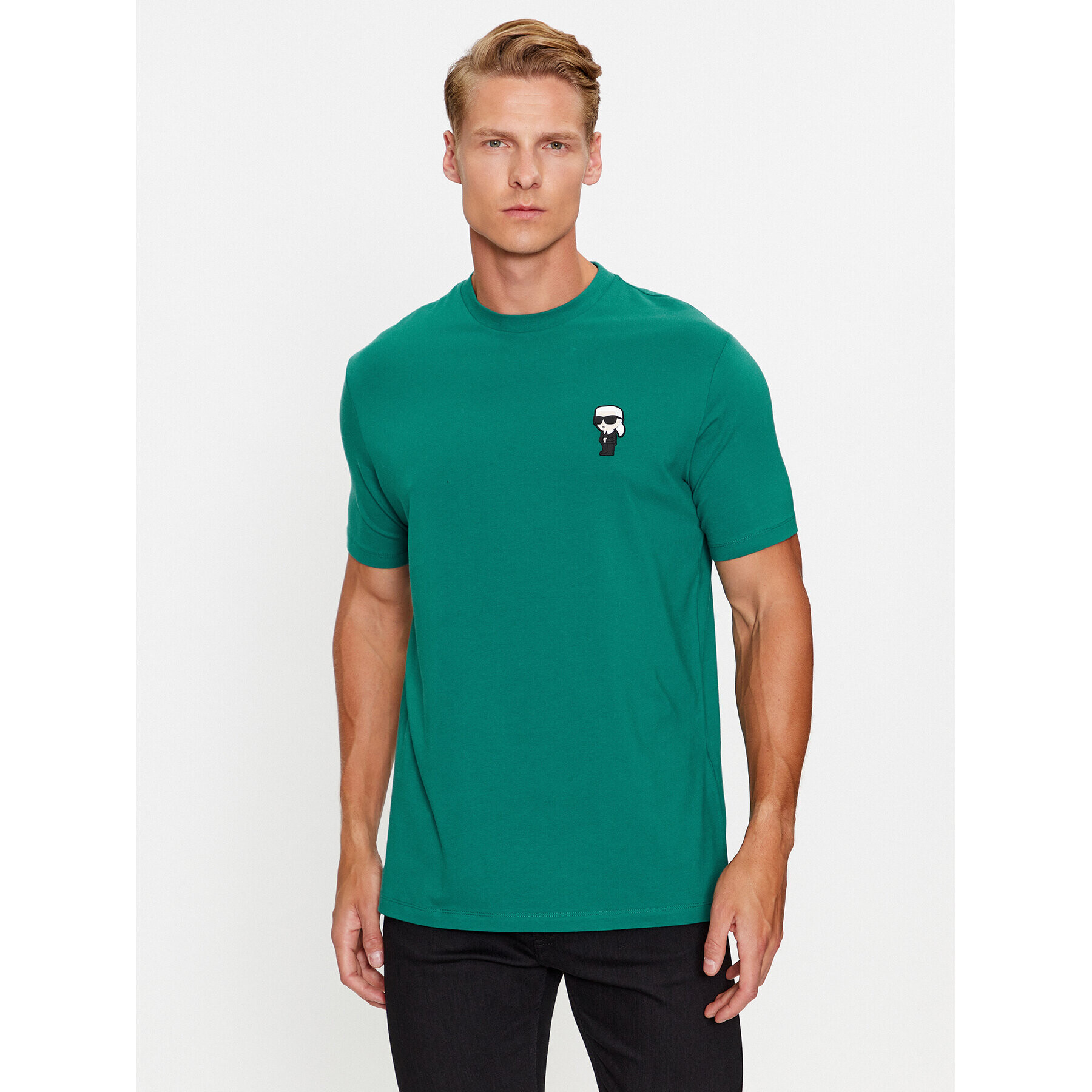 KARL LAGERFELD Tricou 755027 534221 Verde Regular Fit - Pled.ro