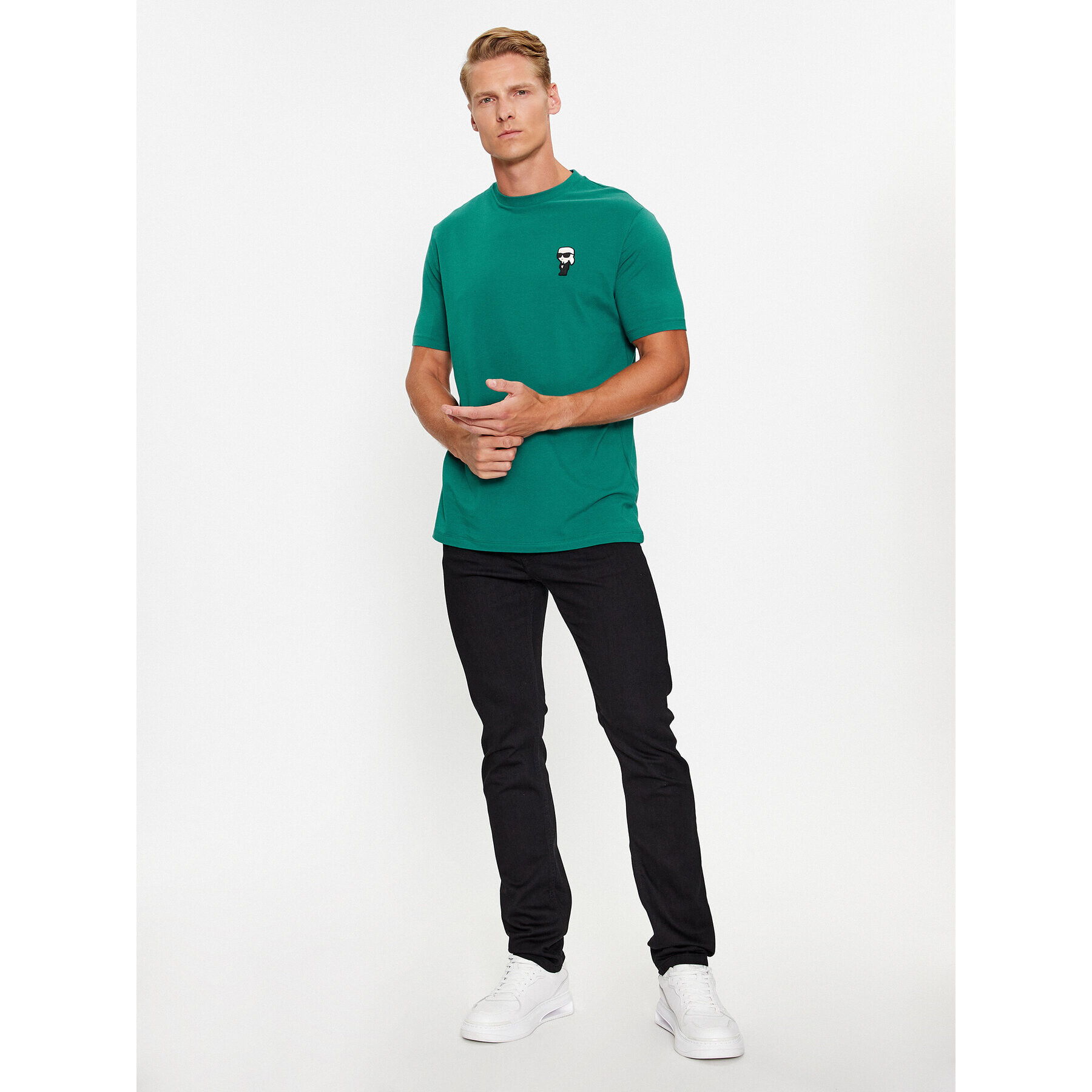 KARL LAGERFELD Tricou 755027 534221 Verde Regular Fit - Pled.ro