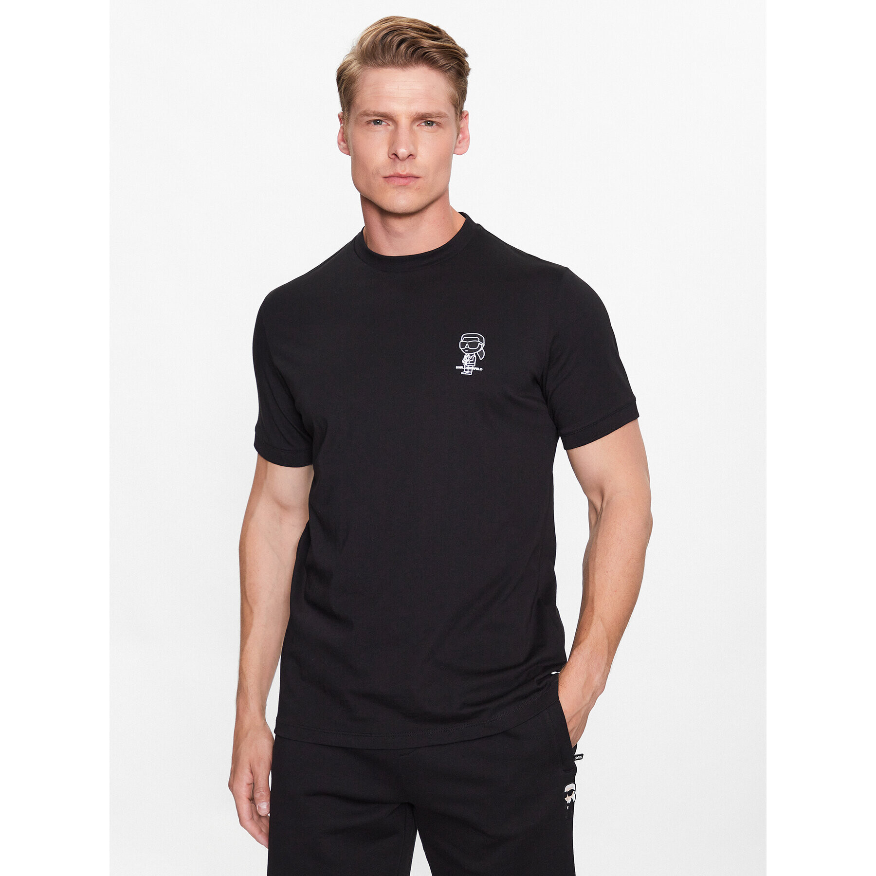 KARL LAGERFELD Tricou 755029 532224 Negru Regular Fit - Pled.ro