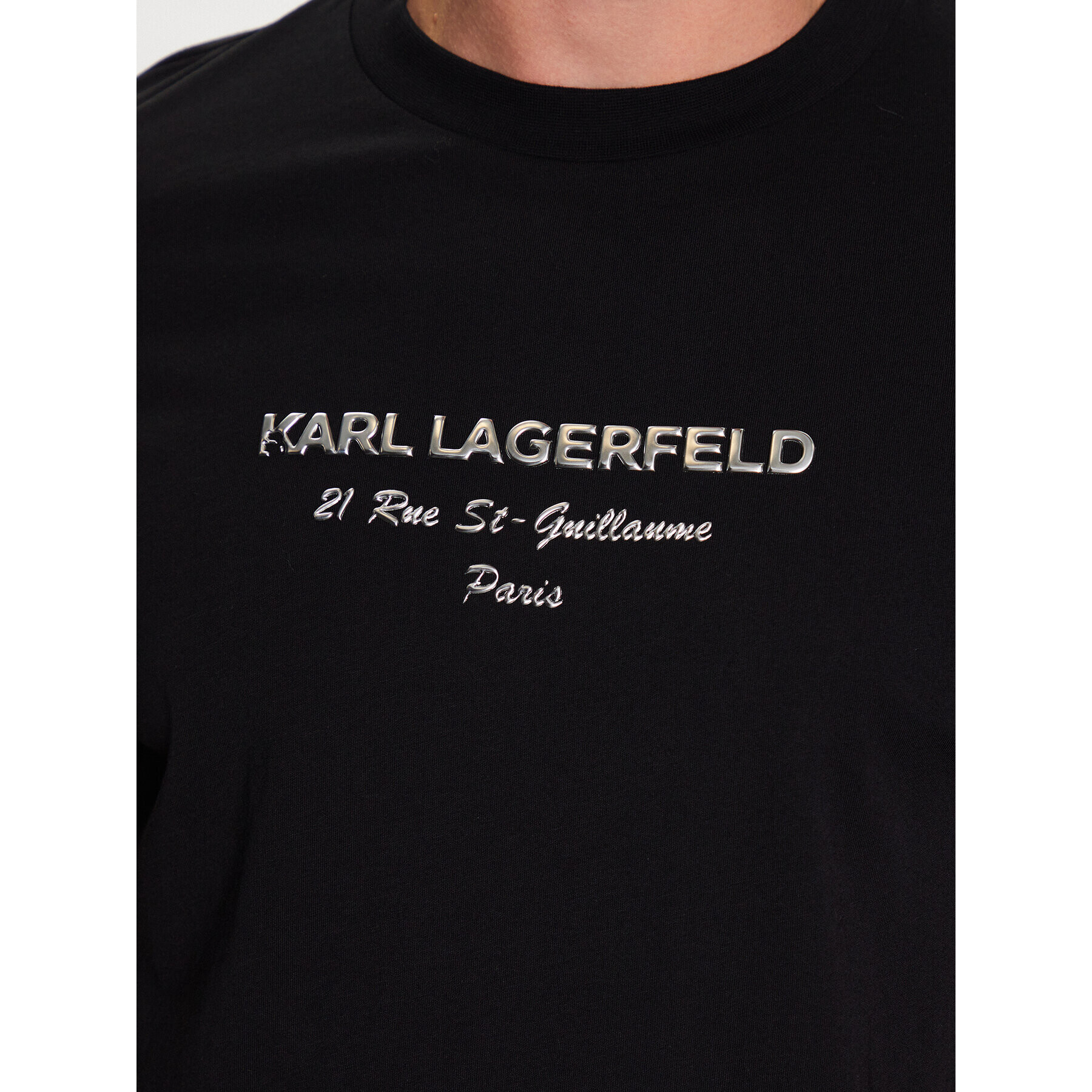 KARL LAGERFELD Tricou 755035 532224 Negru Regular Fit - Pled.ro