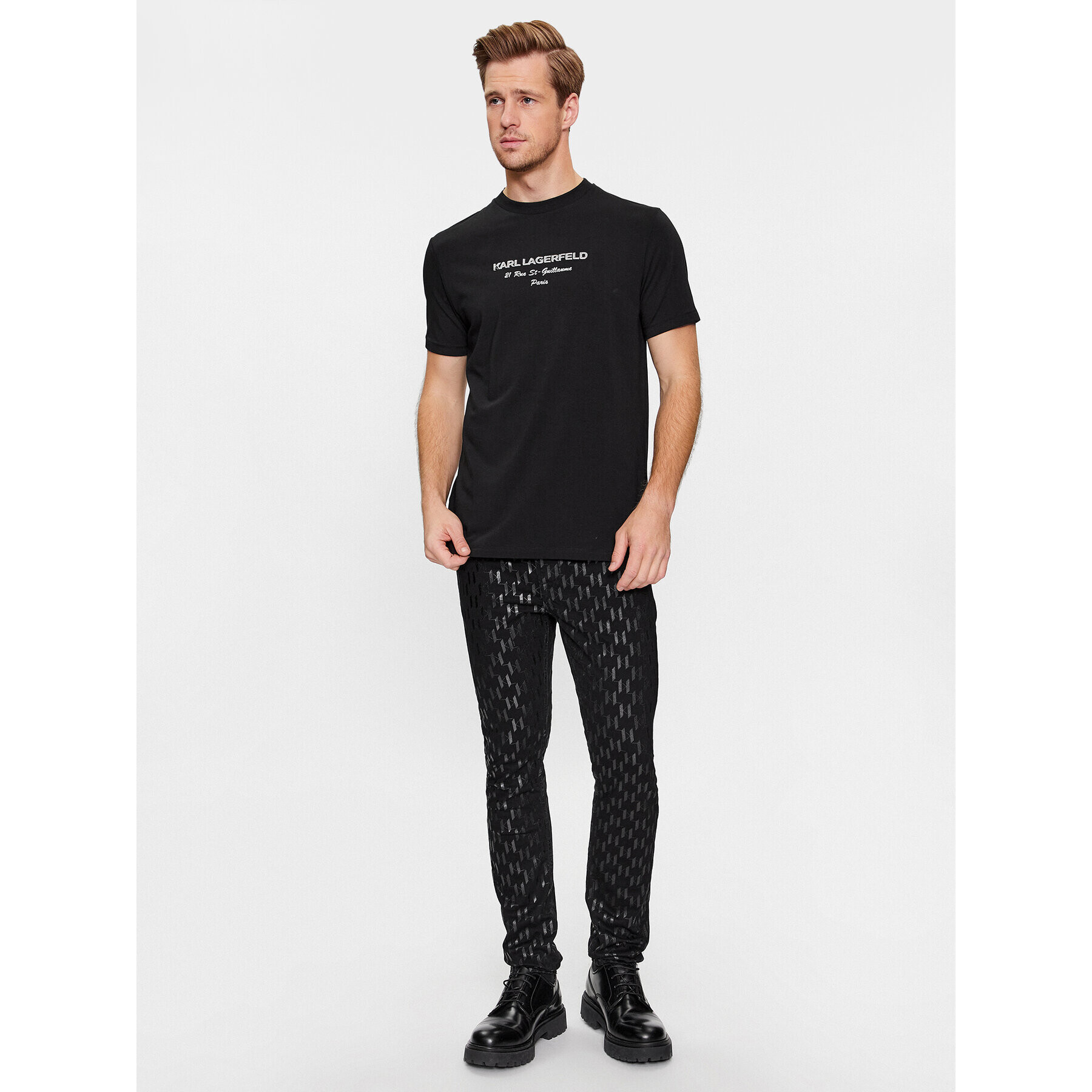 KARL LAGERFELD Tricou 755037 534221 Argintiu Regular Fit - Pled.ro