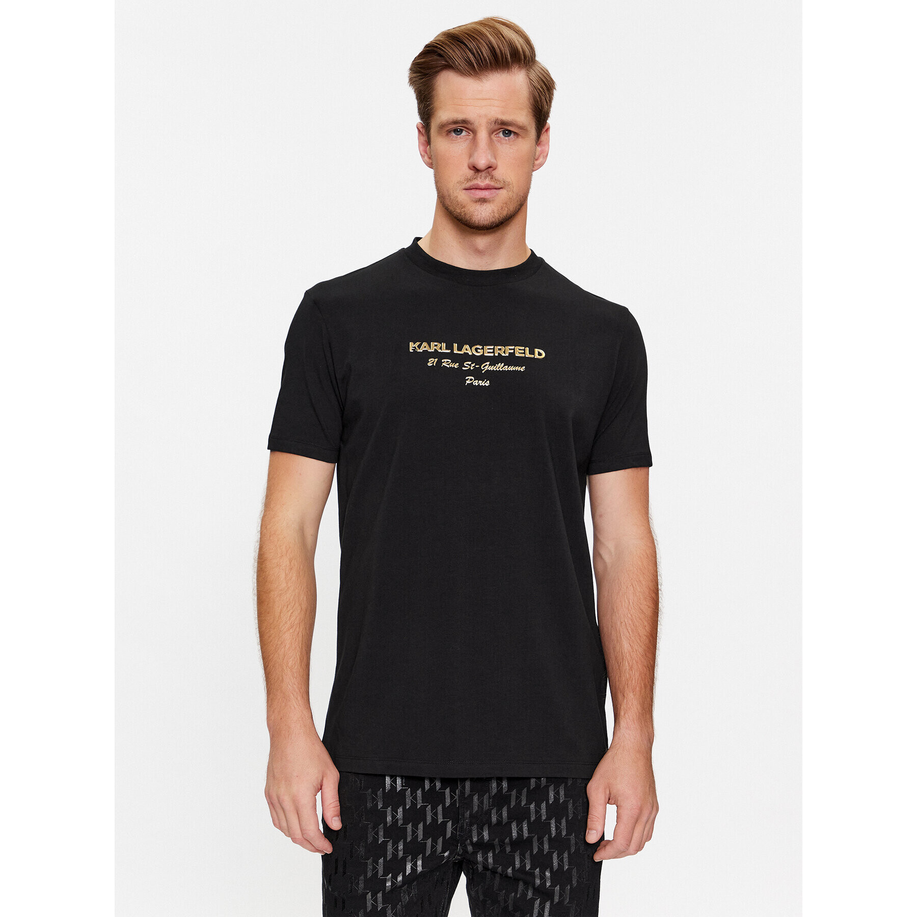 KARL LAGERFELD Tricou 755037 534221 Auriu Regular Fit - Pled.ro