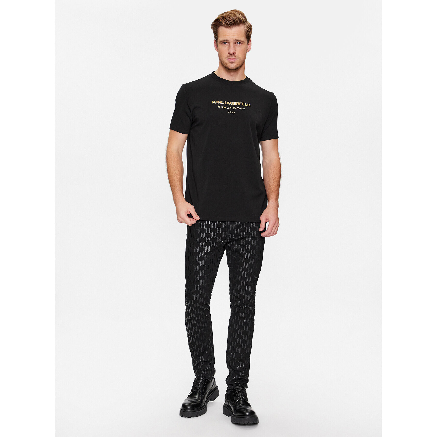 KARL LAGERFELD Tricou 755037 534221 Auriu Regular Fit - Pled.ro