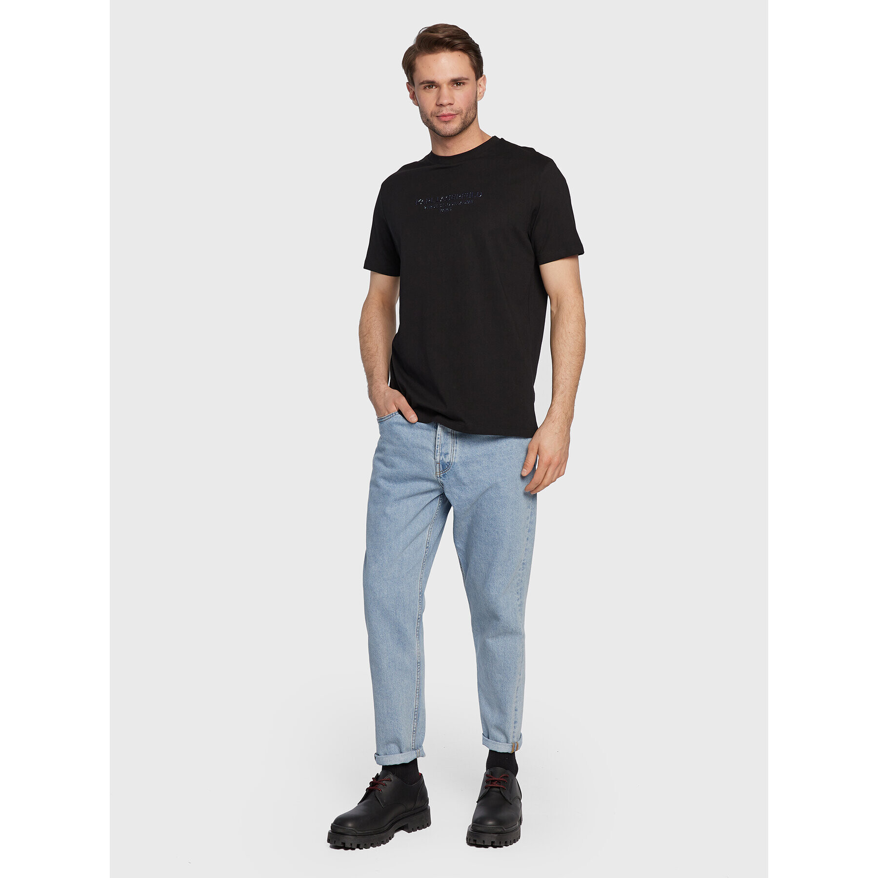 KARL LAGERFELD Tricou 755038 524224 Negru Regular Fit - Pled.ro