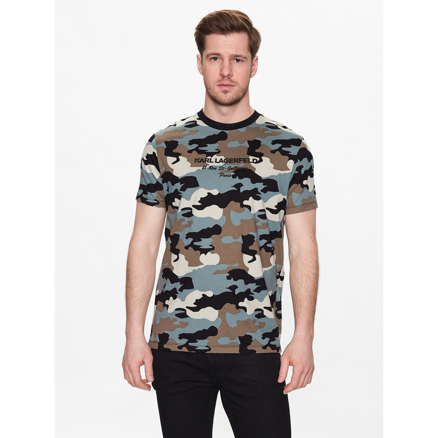 KARL LAGERFELD Tricou 755039 532225 Colorat Regular Fit - Pled.ro