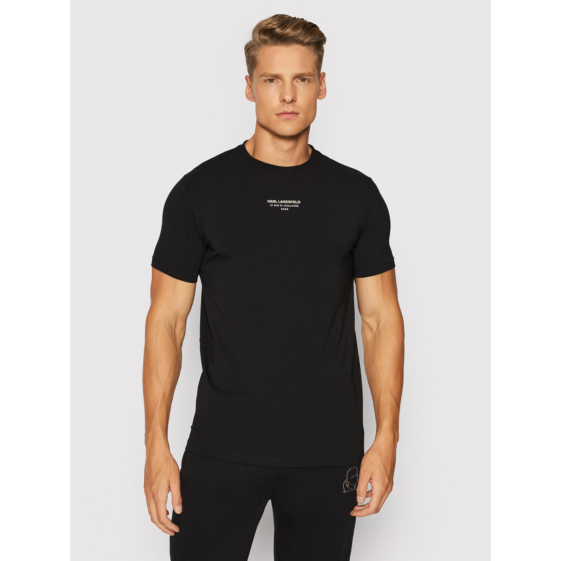 KARL LAGERFELD Tricou 755044 512221 Negru Regular Fit - Pled.ro