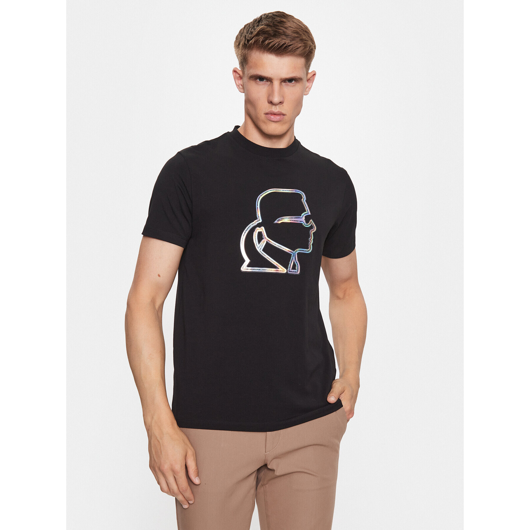 KARL LAGERFELD Tricou 755044 534221 Negru Regular Fit - Pled.ro