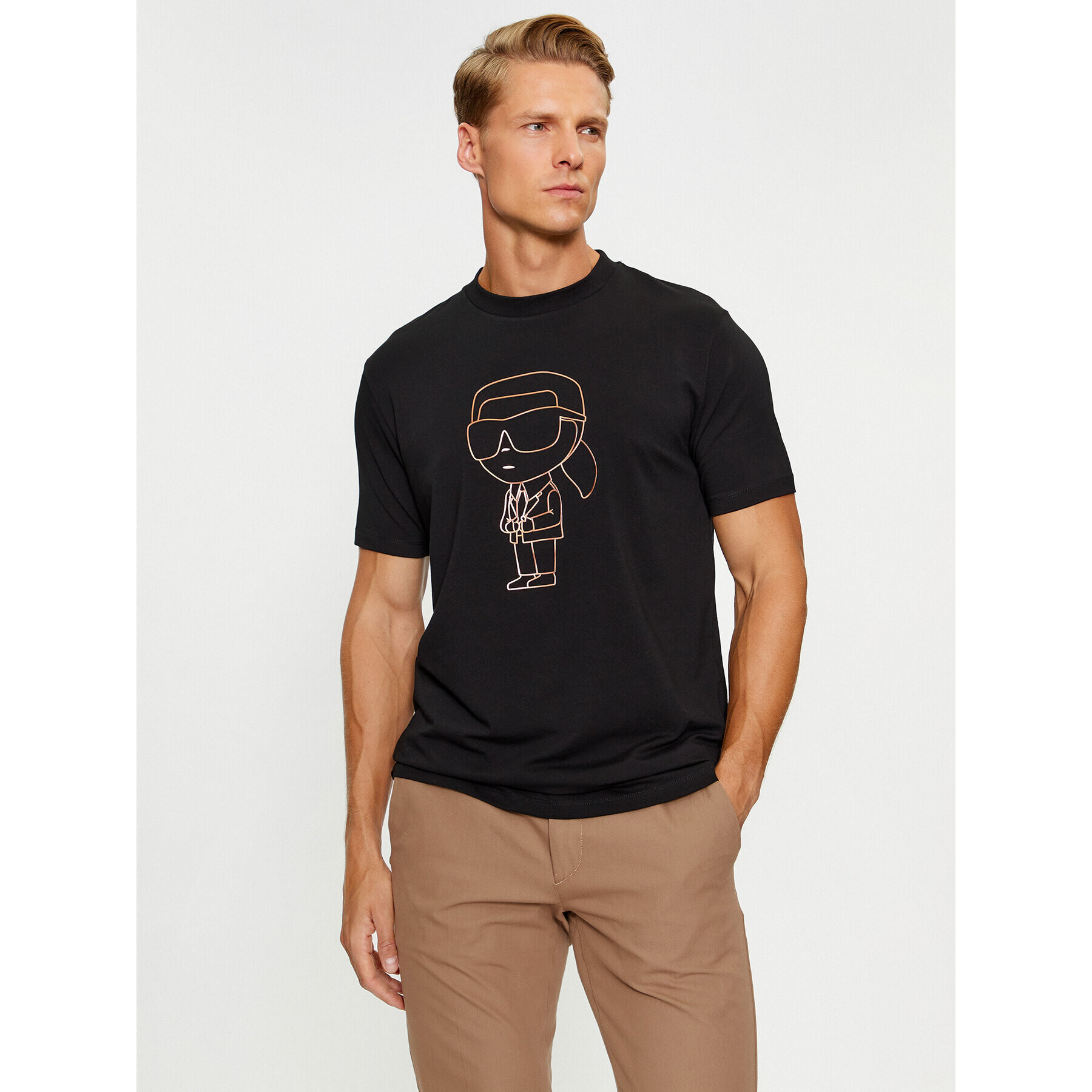 KARL LAGERFELD Tricou 755047 534221 Negru Regular Fit - Pled.ro