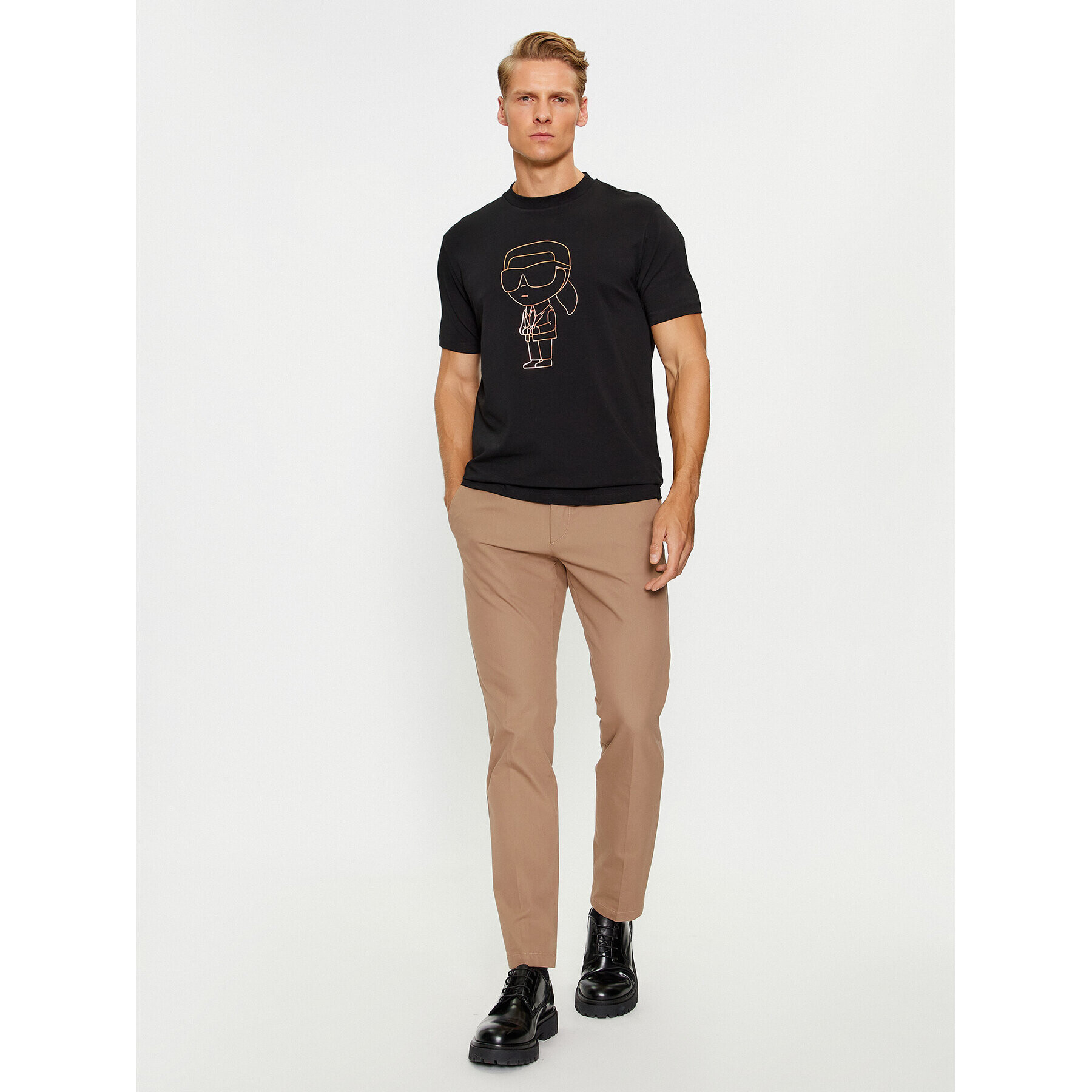 KARL LAGERFELD Tricou 755047 534221 Negru Regular Fit - Pled.ro