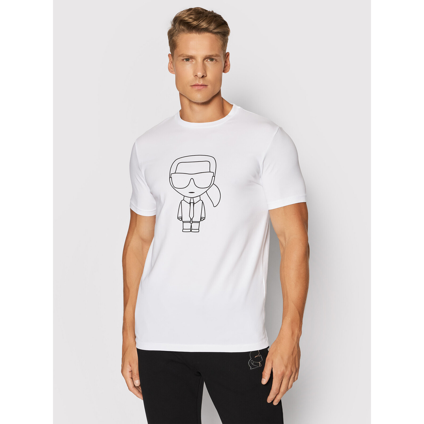 KARL LAGERFELD Tricou 755048 512221 Alb Regular Fit - Pled.ro