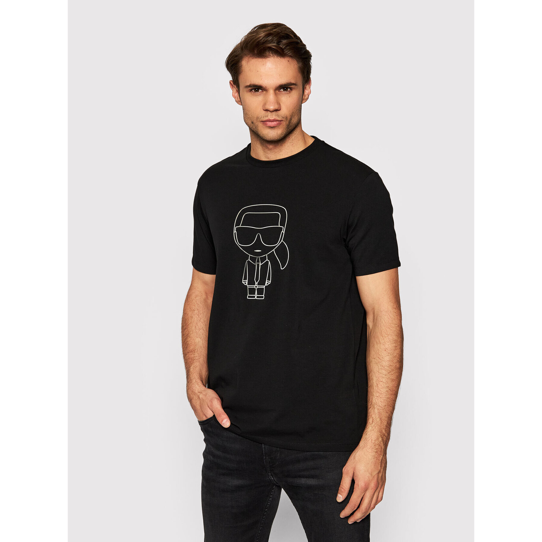 KARL LAGERFELD Tricou 755048 512221 Negru Regular Fit - Pled.ro