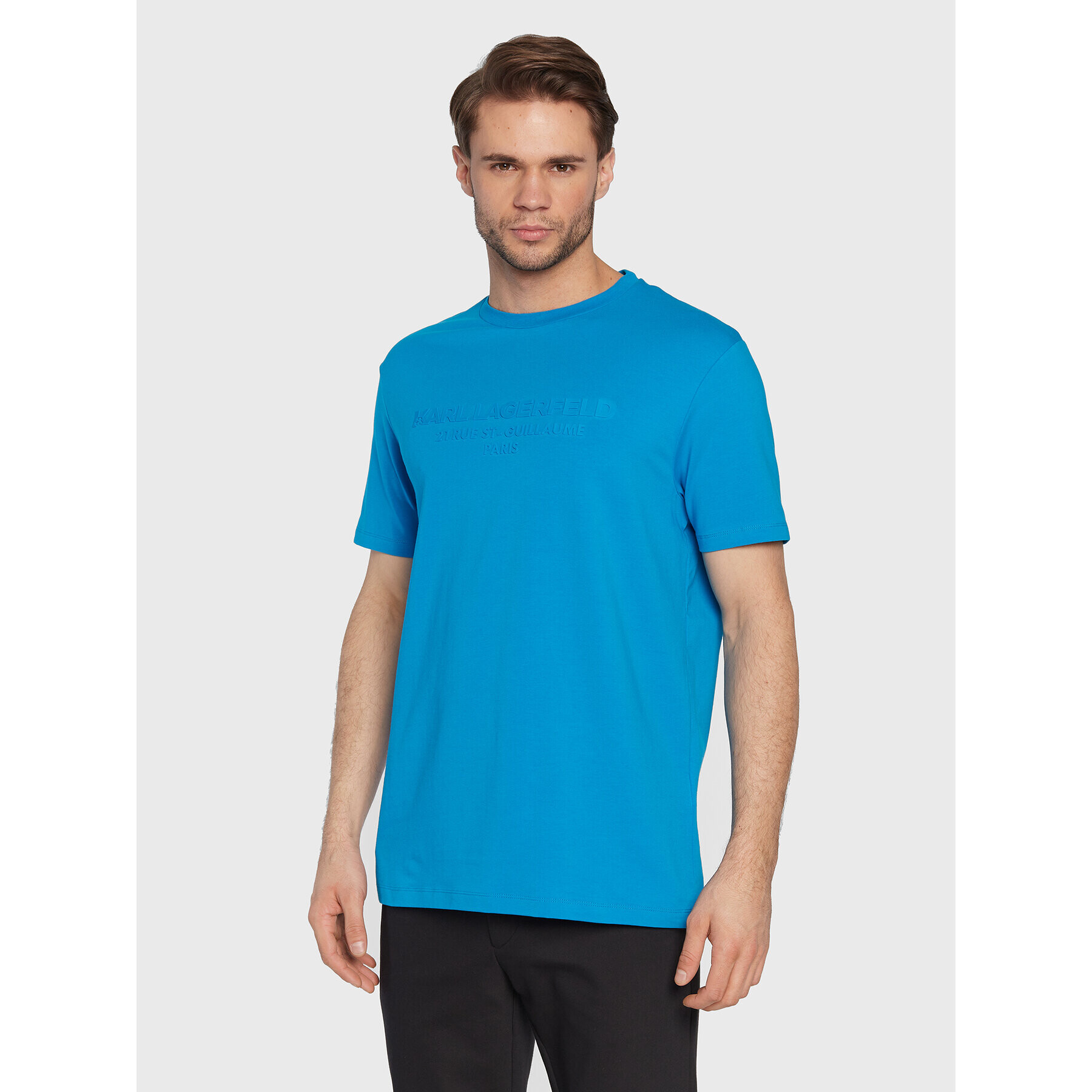 KARL LAGERFELD Tricou 755049 524221 Albastru Regular Fit - Pled.ro