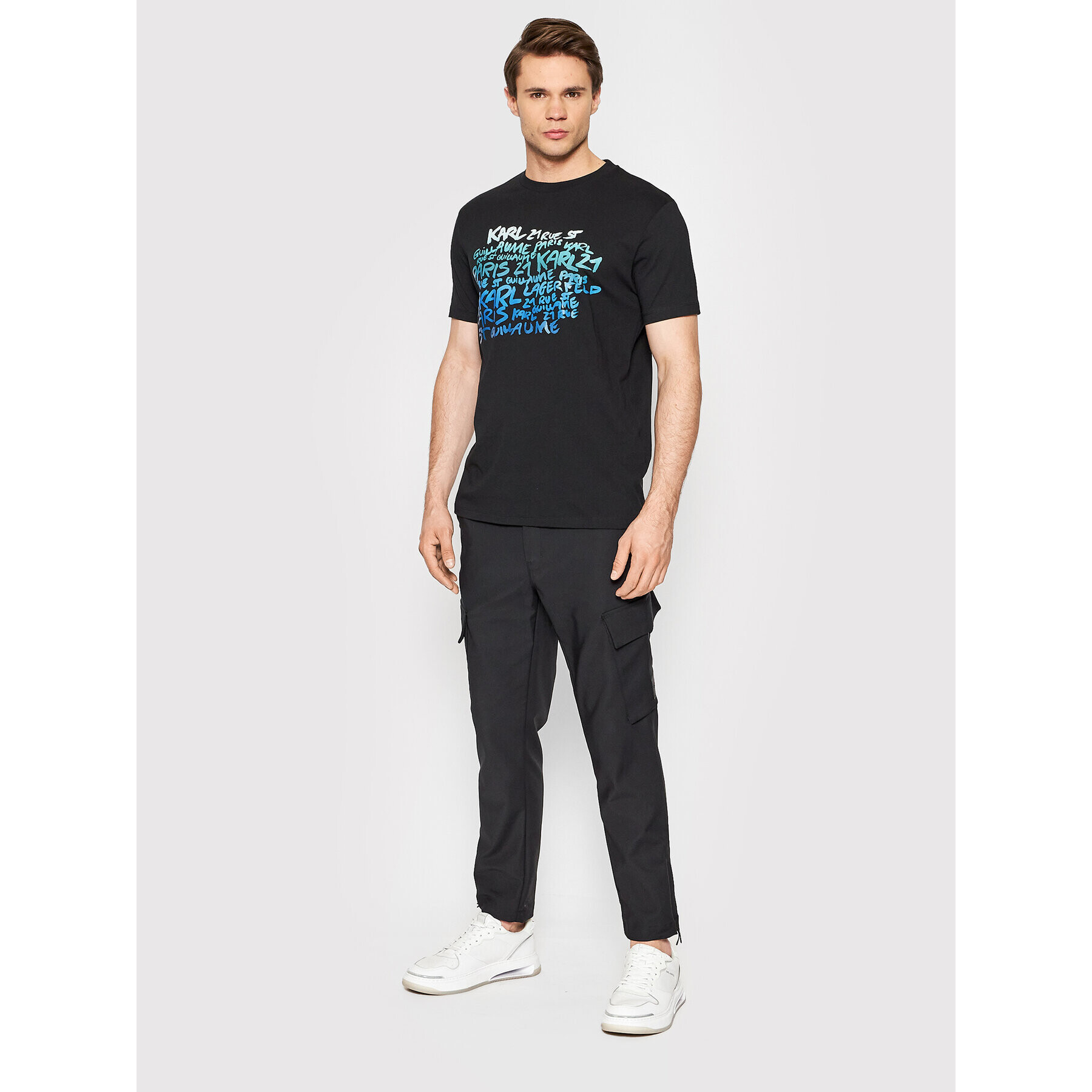 KARL LAGERFELD Tricou 755050 521224 Negru Regular Fit - Pled.ro