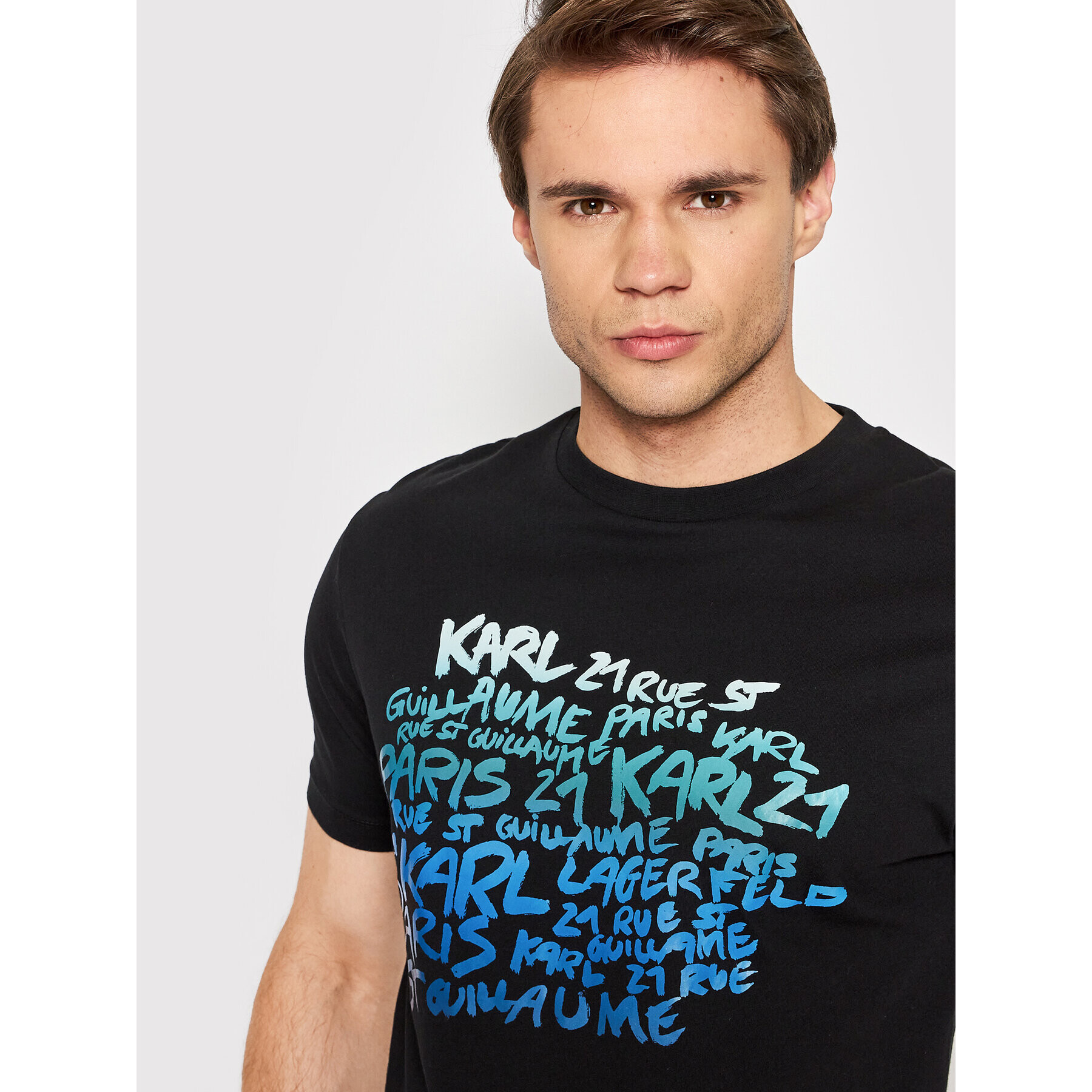 KARL LAGERFELD Tricou 755050 521224 Negru Regular Fit - Pled.ro