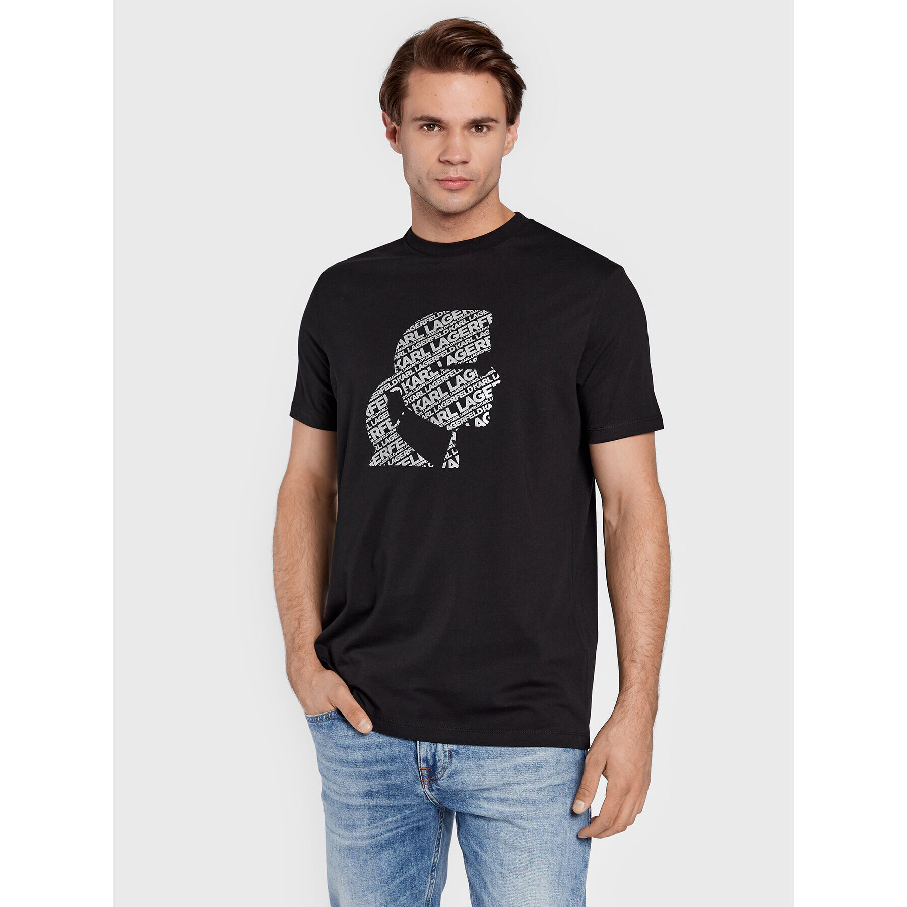 KARL LAGERFELD Tricou 755053 524224 Negru Regular Fit - Pled.ro