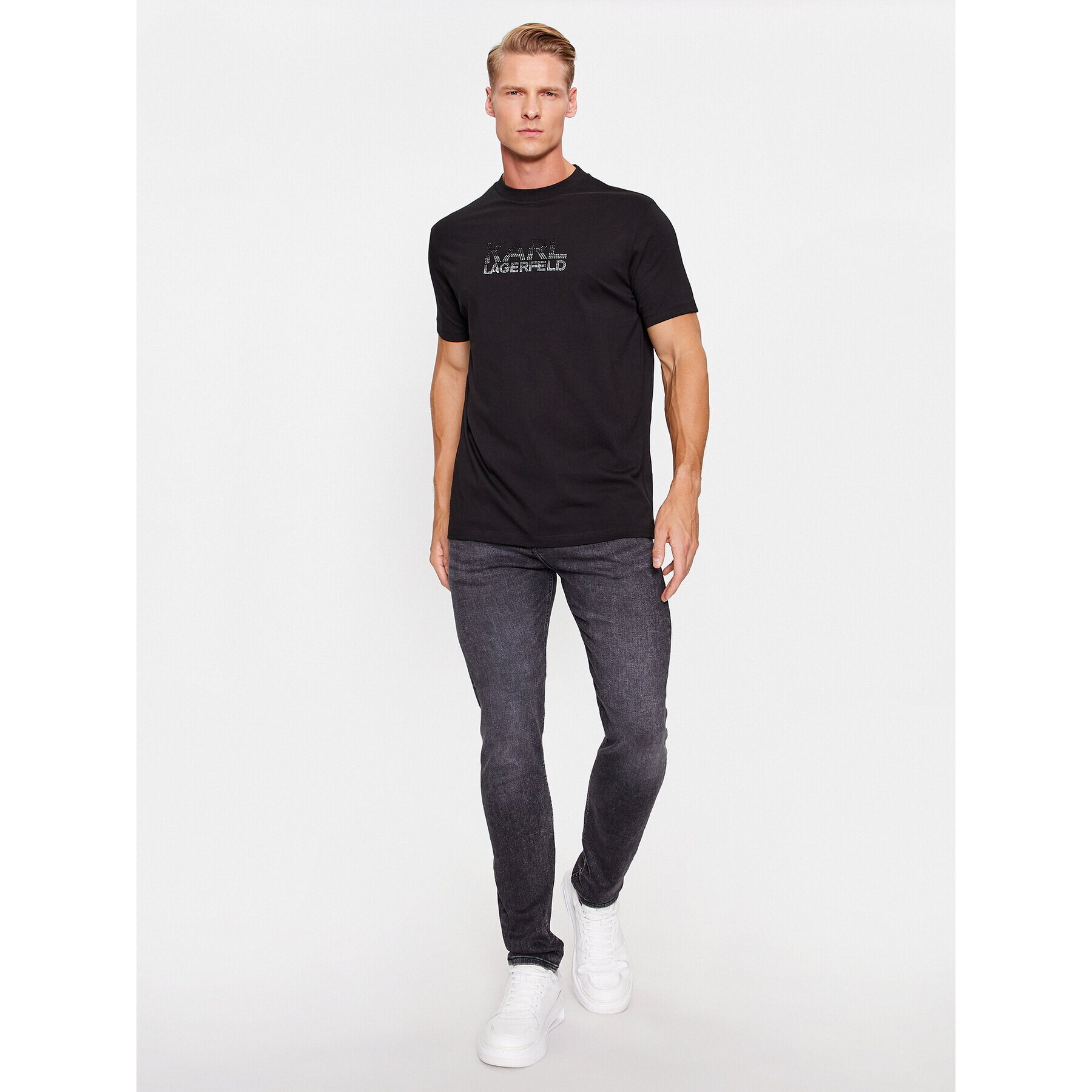 KARL LAGERFELD Tricou 755053 534225 Negru Regular Fit - Pled.ro